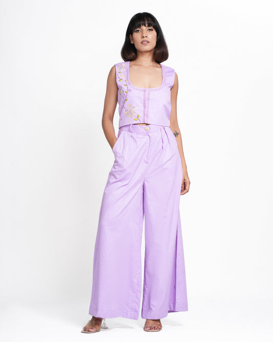 Dove Co-ord - lilac Vest and Pant Set  ( Set of 2 )