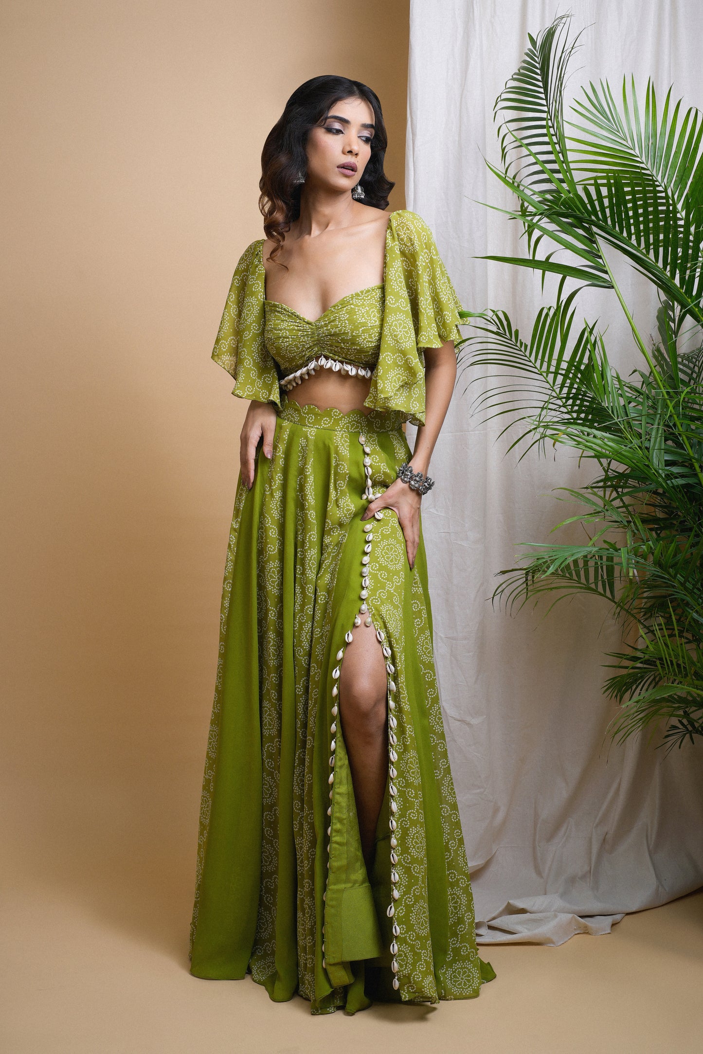 GREEN KAUDI DIGITAL PRINT INDO SET (SET OF 2)