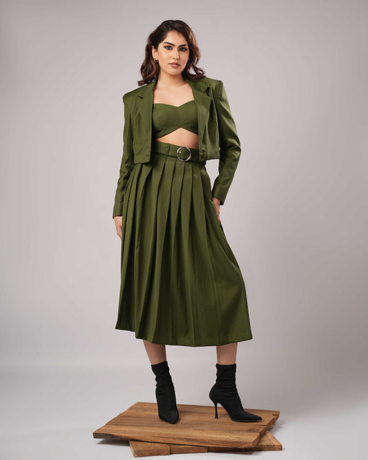 Eve - Olive Modern Tailored Co-Ord (SET OF 3)