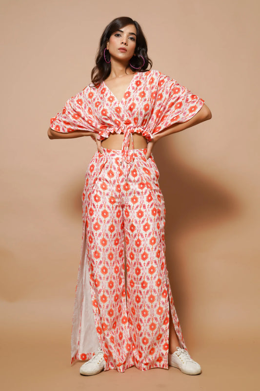 Digital Printed Pink-Orange Co-Ord