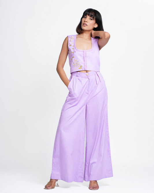 Dove Co-ord - lilac Vest and Pant Set  ( Set of 2 )