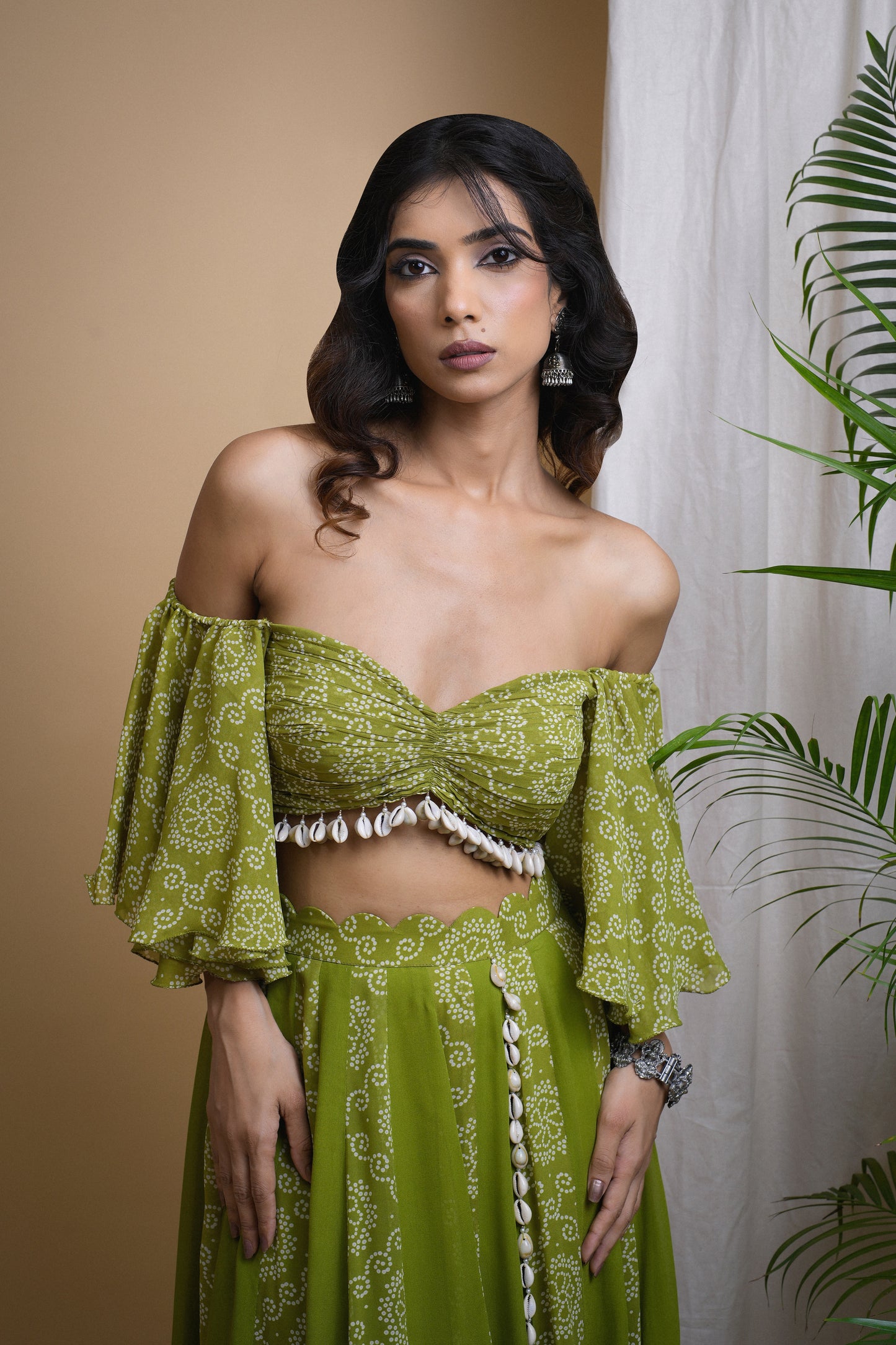 GREEN KAUDI DIGITAL PRINT INDO SET (SET OF 2)