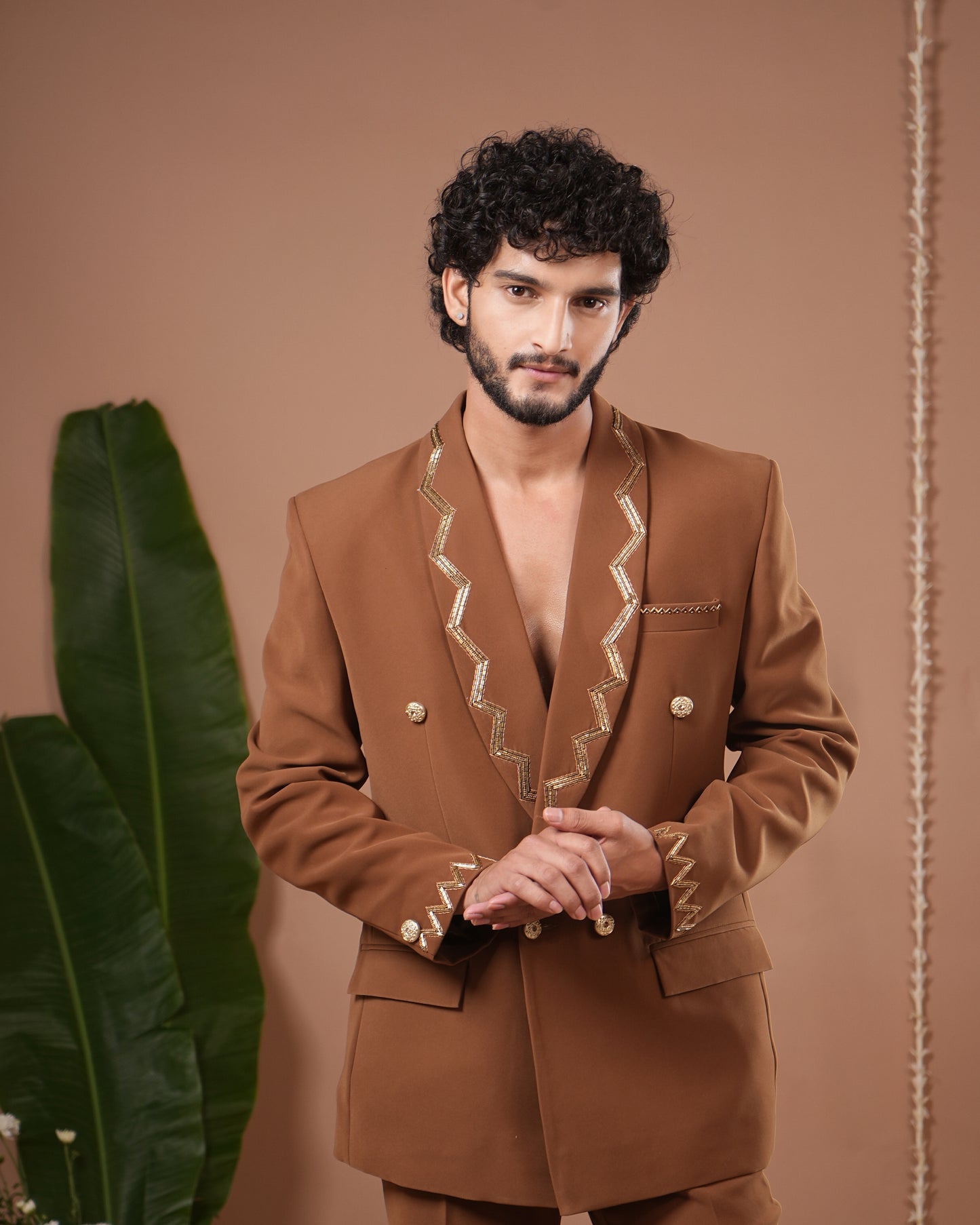 Mustard Coat And Pant Set (Set of 2)