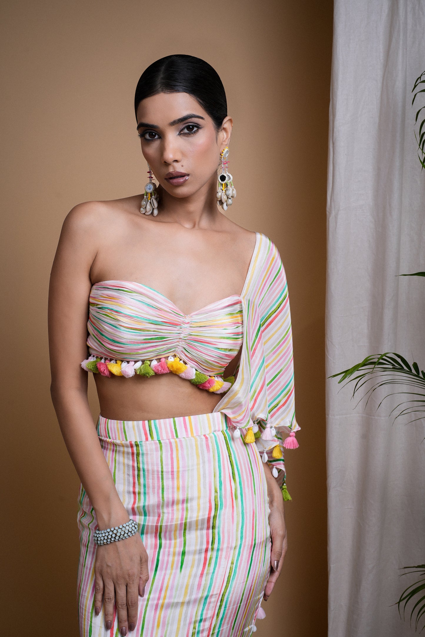 STRIPES PRINTED DRAPE SET (SET OF 2)