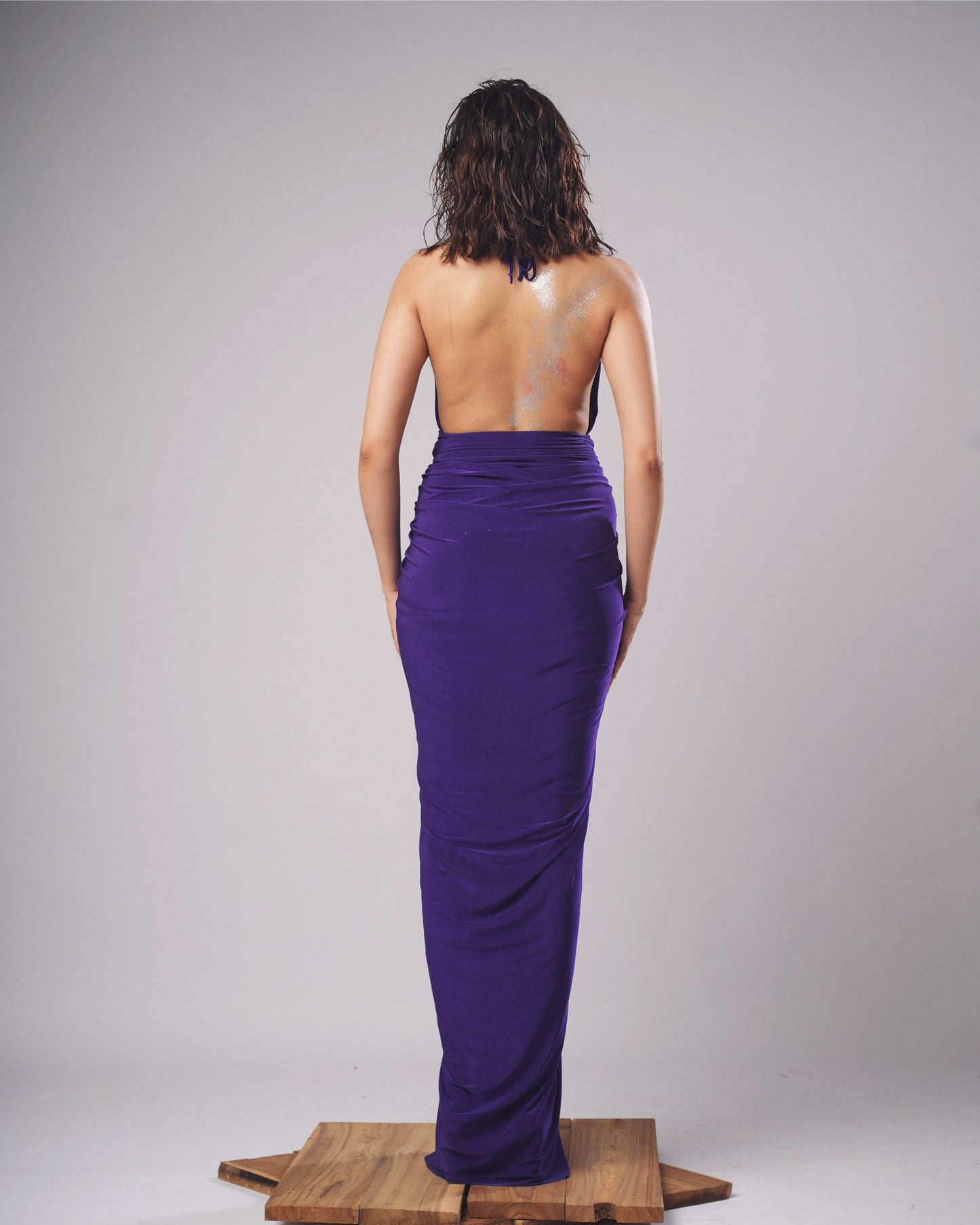 Juliet - Amethyst Draped Halter Gown (Set of 1)