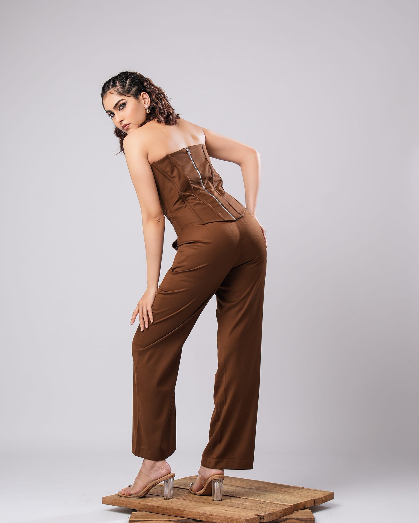 Nixie - Mocha Corset Power Suit (SET OF 3)
