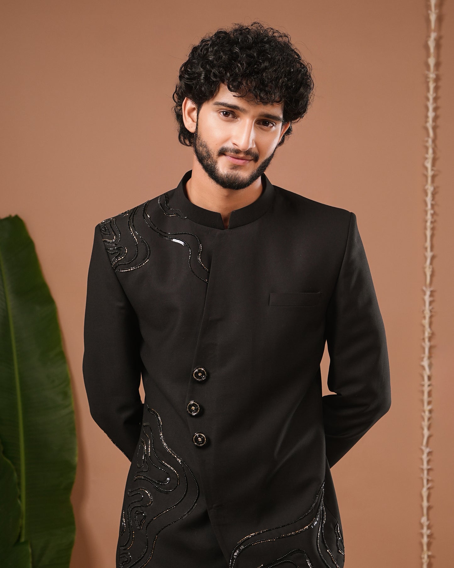 Black Jodhpuri Set (Set of 3)