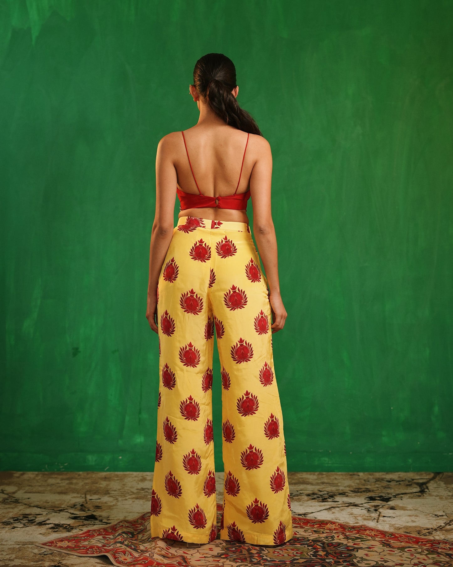 Pomegranate Printed Pant Suit Set (Set of 3)