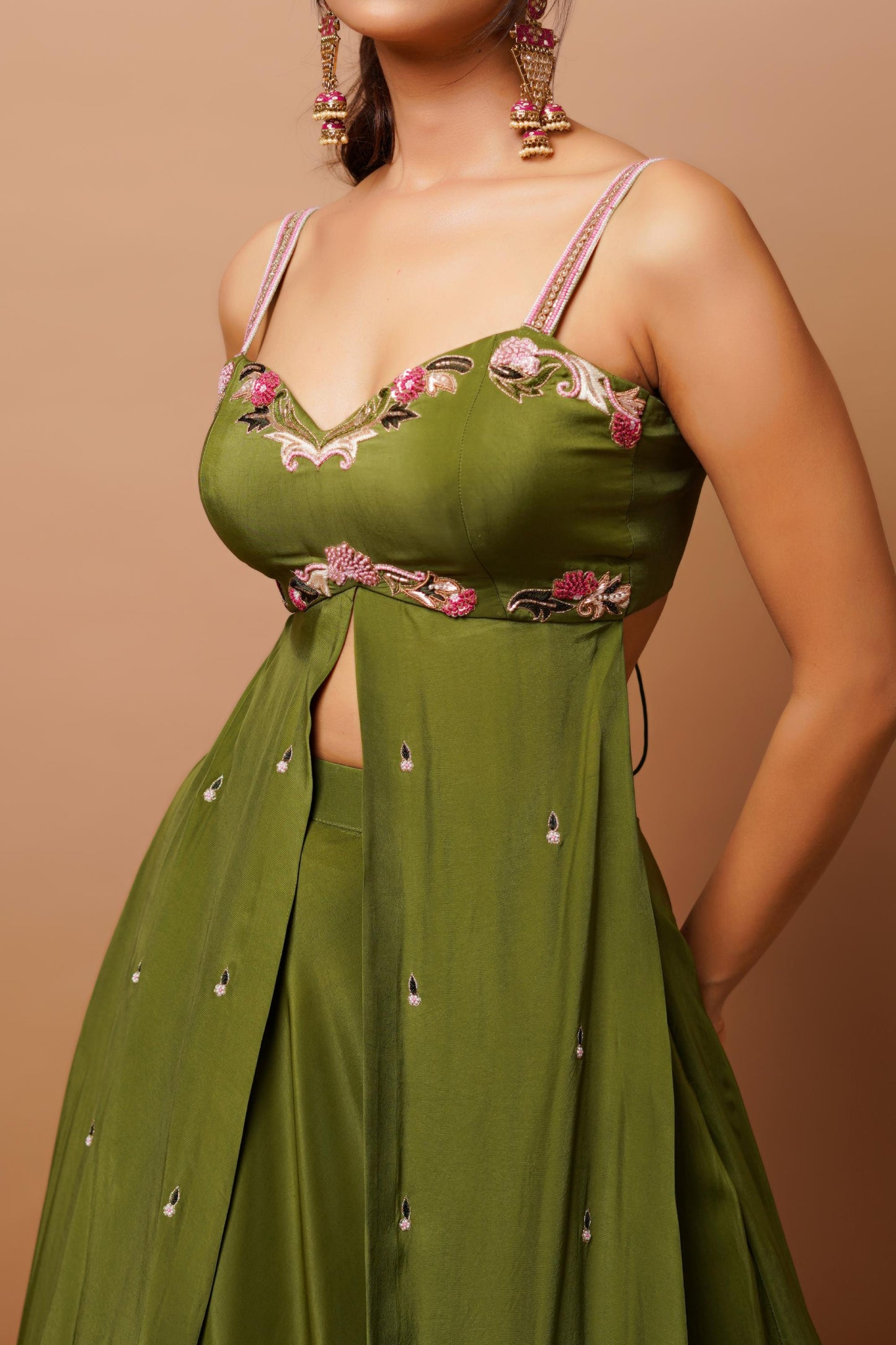 Mehndi Green Indo Western Set Image 5