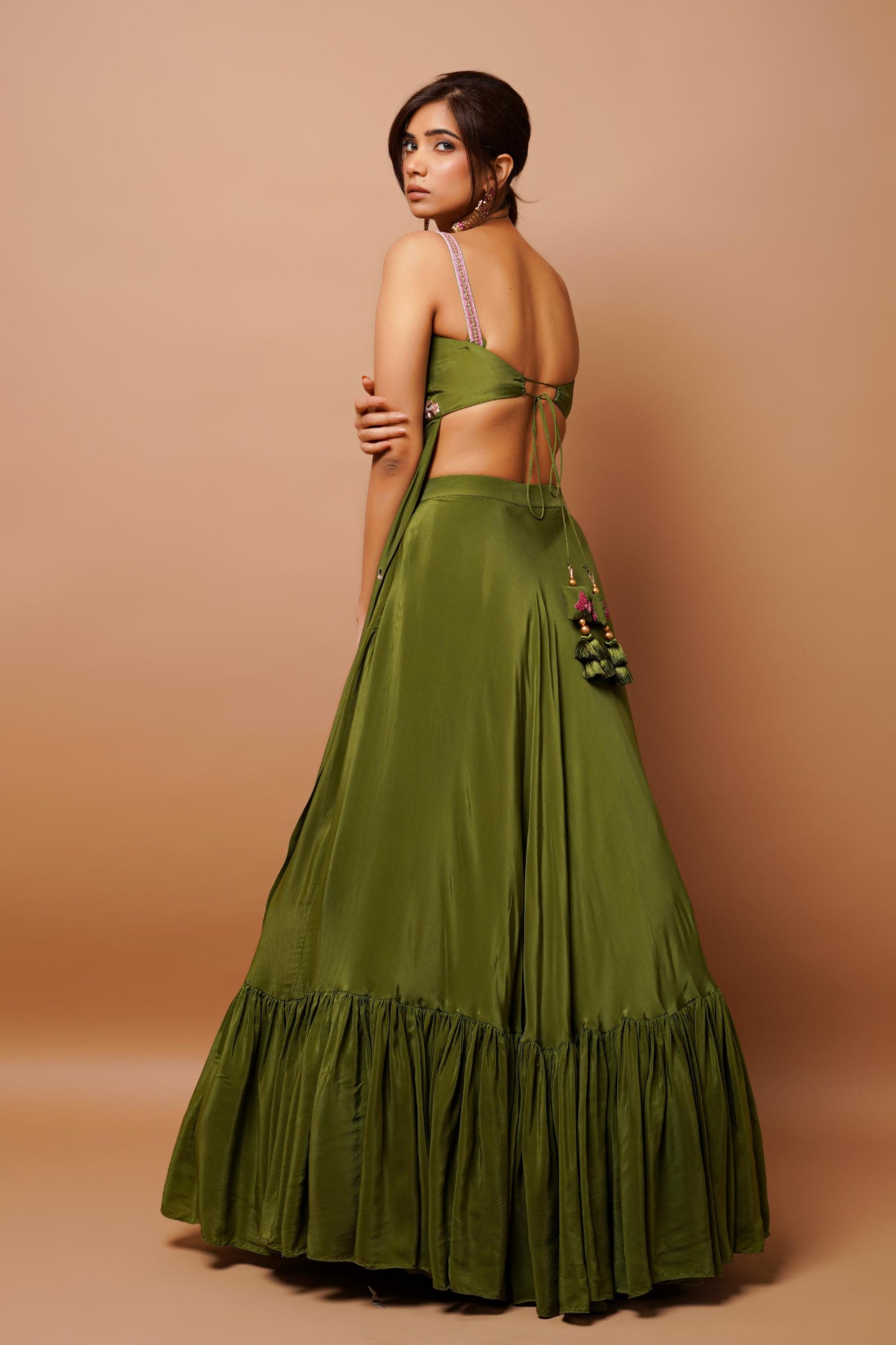 Mehndi Green Indo Western Set Image 6