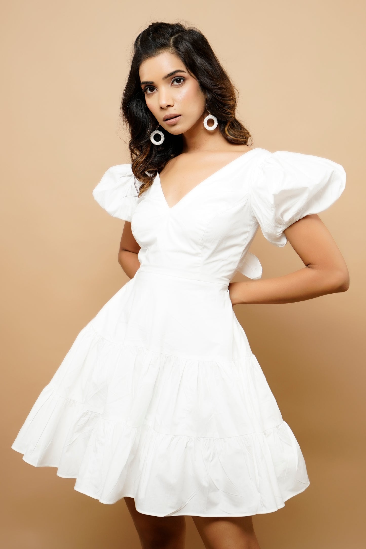 White Poplin Mini Dress