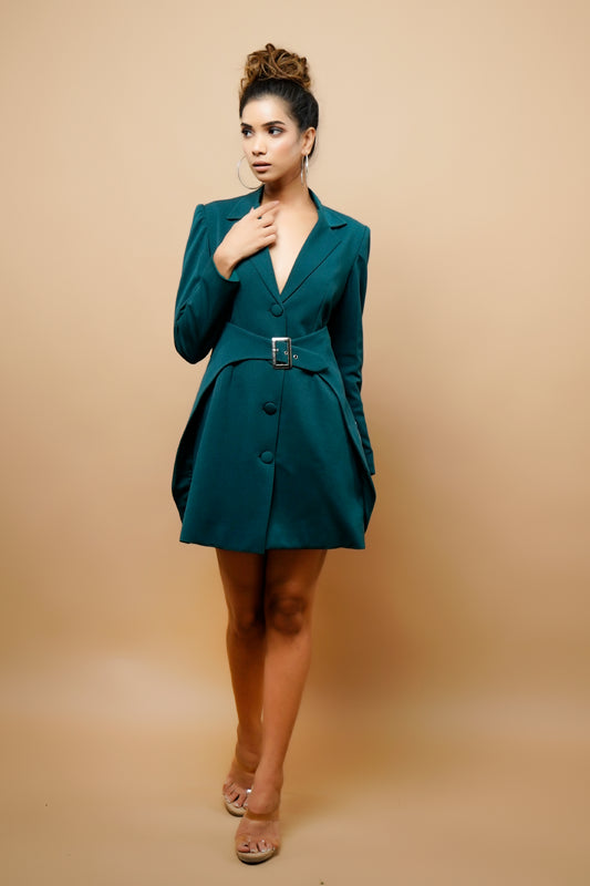Teal Jacket Dress