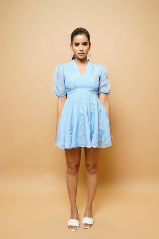 Iced Blue Kali Organza Mini