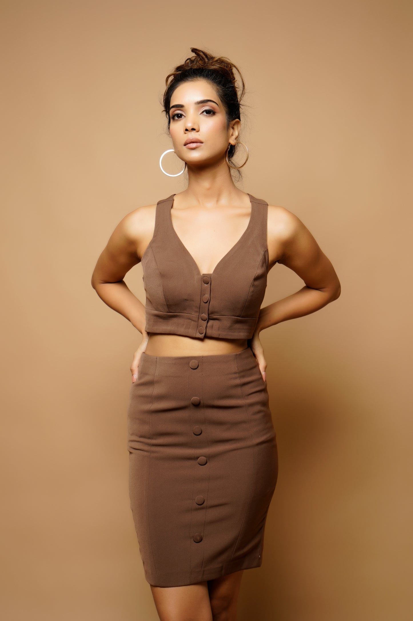 Saddle Brown Skirt Suit