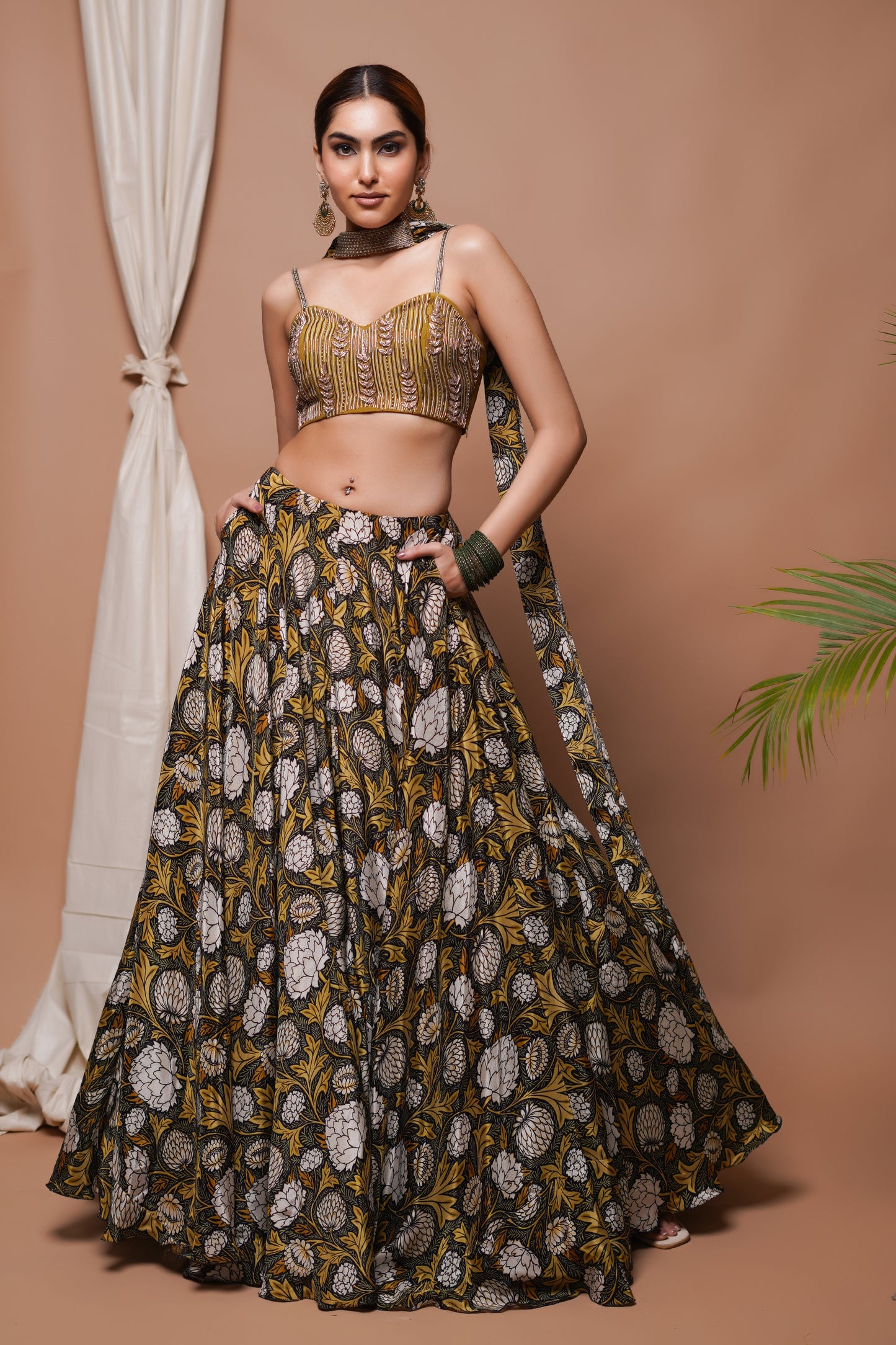 FOREST DIGITAL PRINT LEHENGA SET  (SET OF 3)