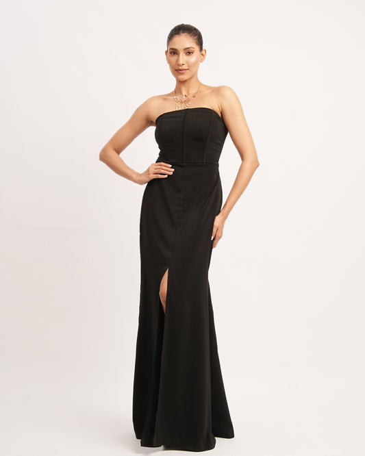 Aaira - Black Corset Long Dress (Set of 1)