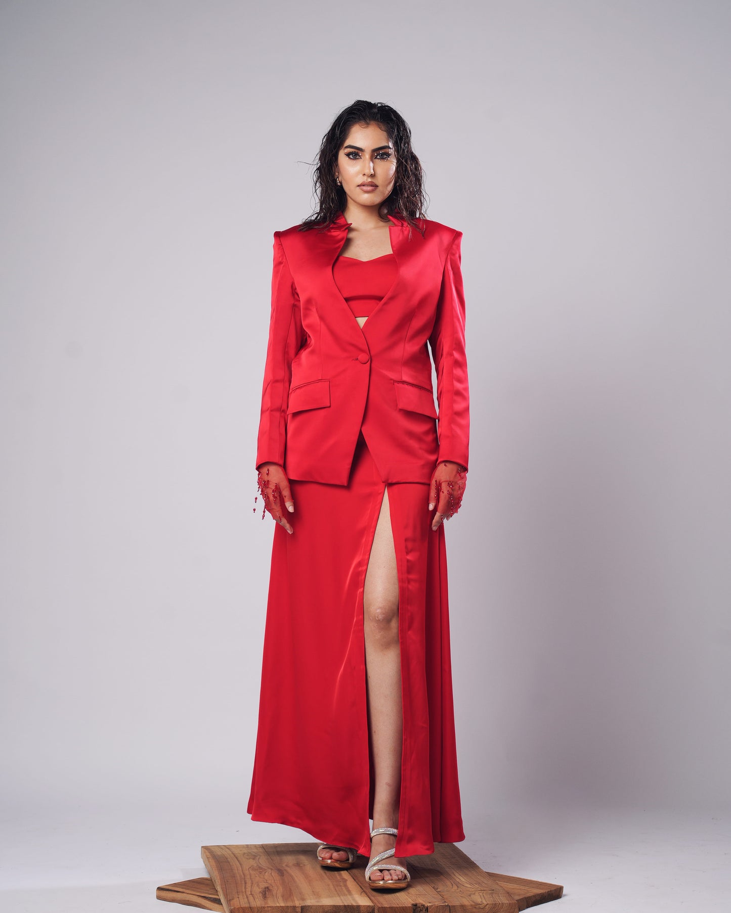 Rosemary - Scarlet Satin Three-Piece Power Set (SET OF 3)