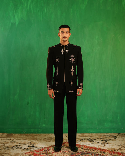 Black Zardosi Embroidered Co-Ord Set (Set of 2)