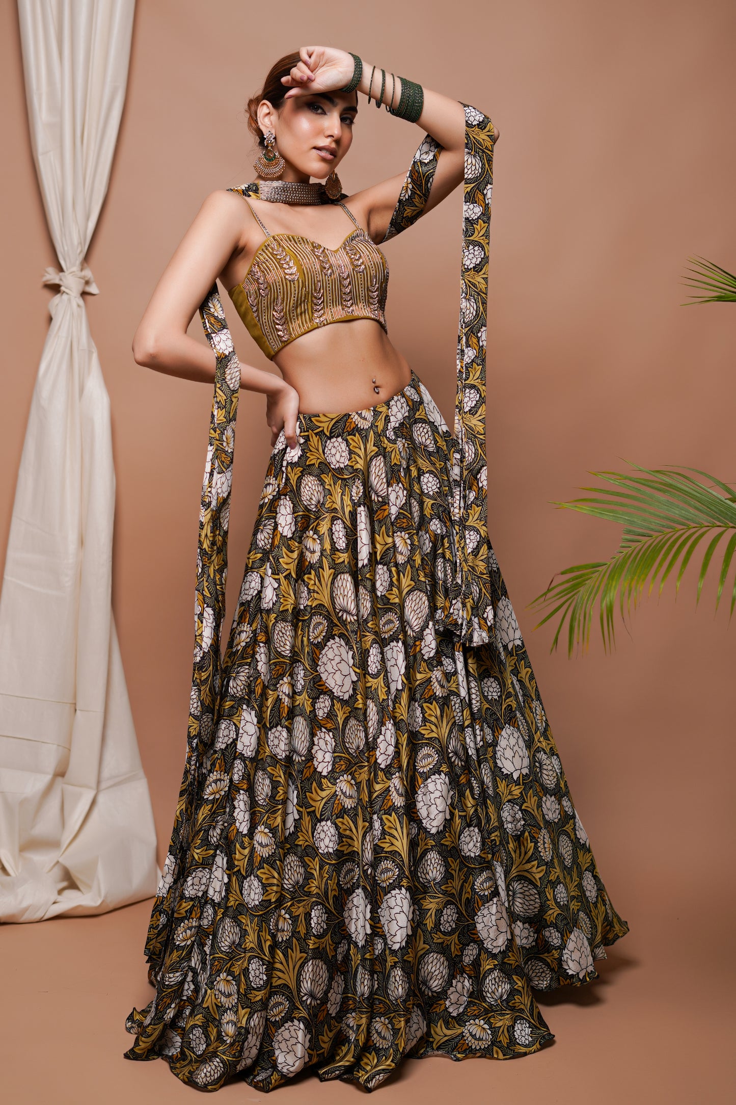 FOREST DIGITAL PRINT LEHENGA SET  (SET OF 3)