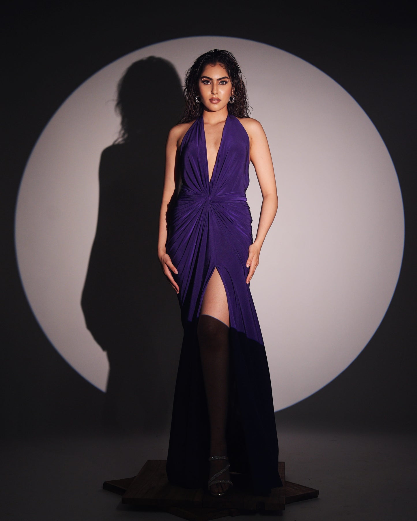 Juliet - Amethyst Draped Halter Gown (Set of 1)