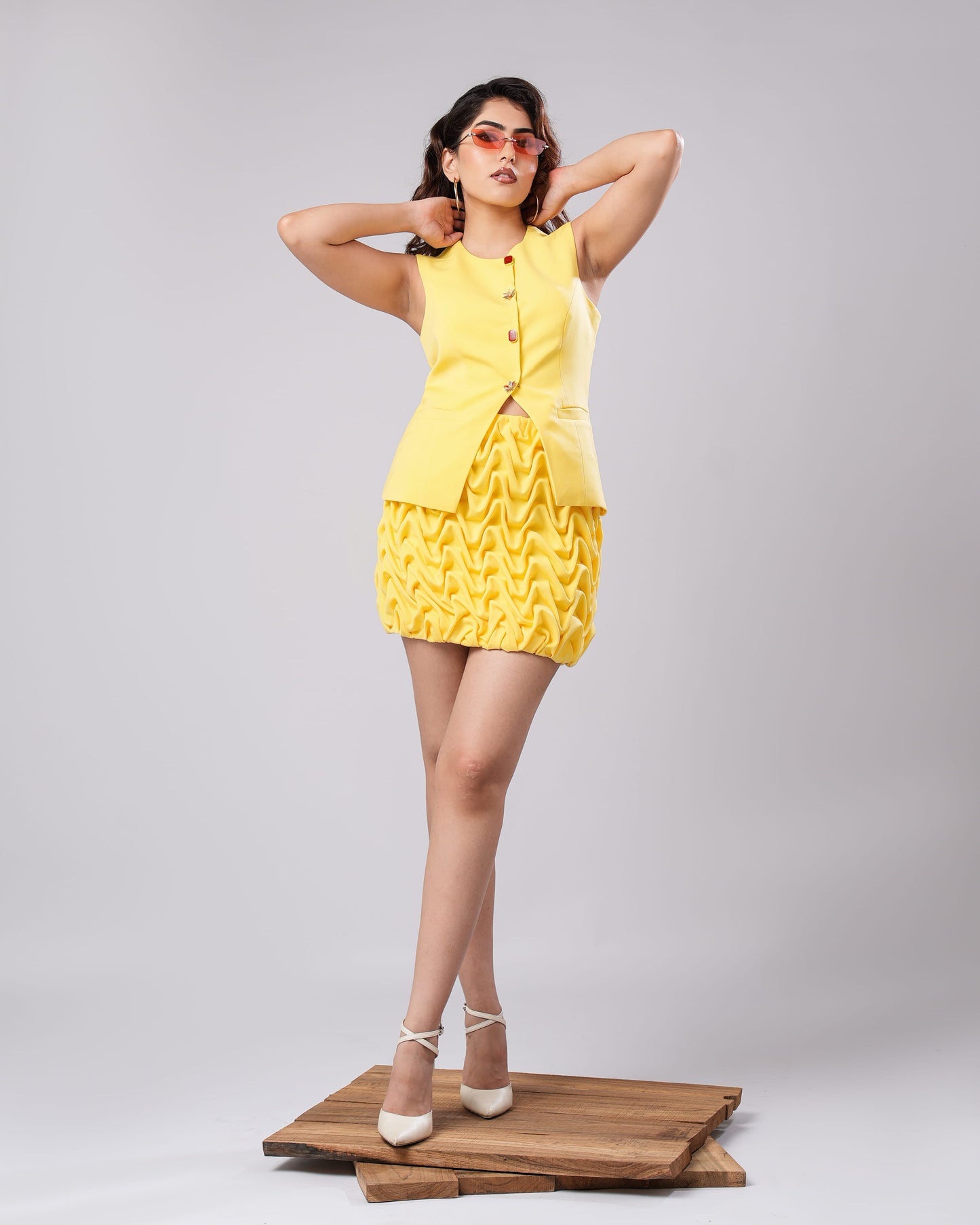 Birdie - Sunshine Sculpted Co-Ord (SET OF 2)
