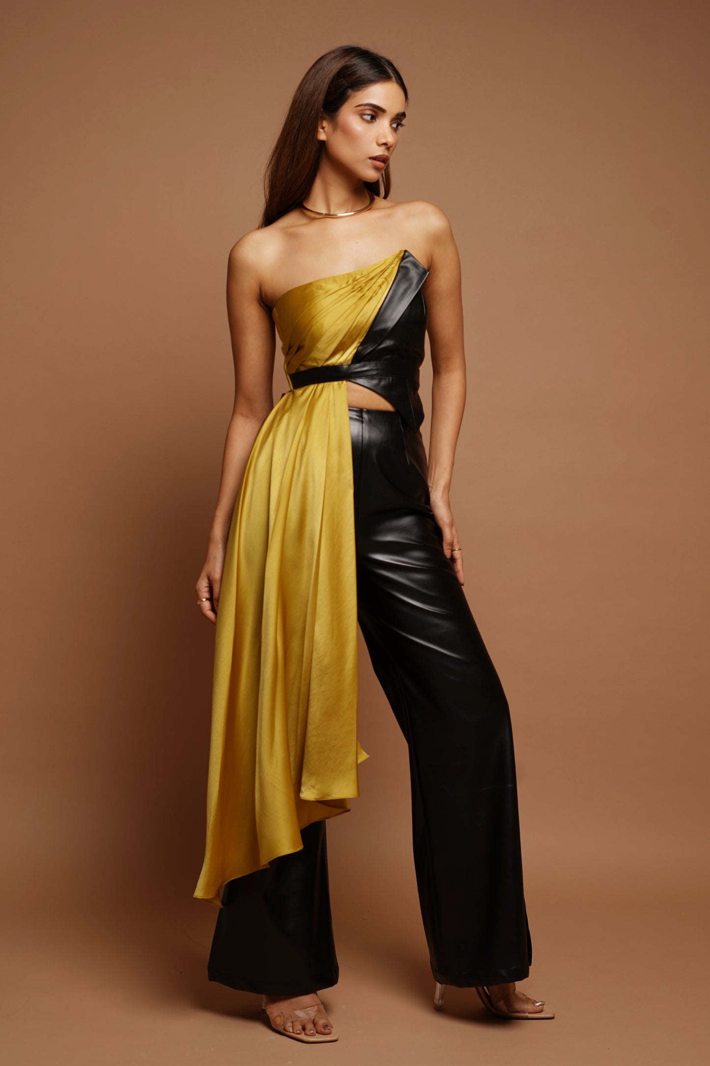 Leather Satin Co-ord (Set of 2)