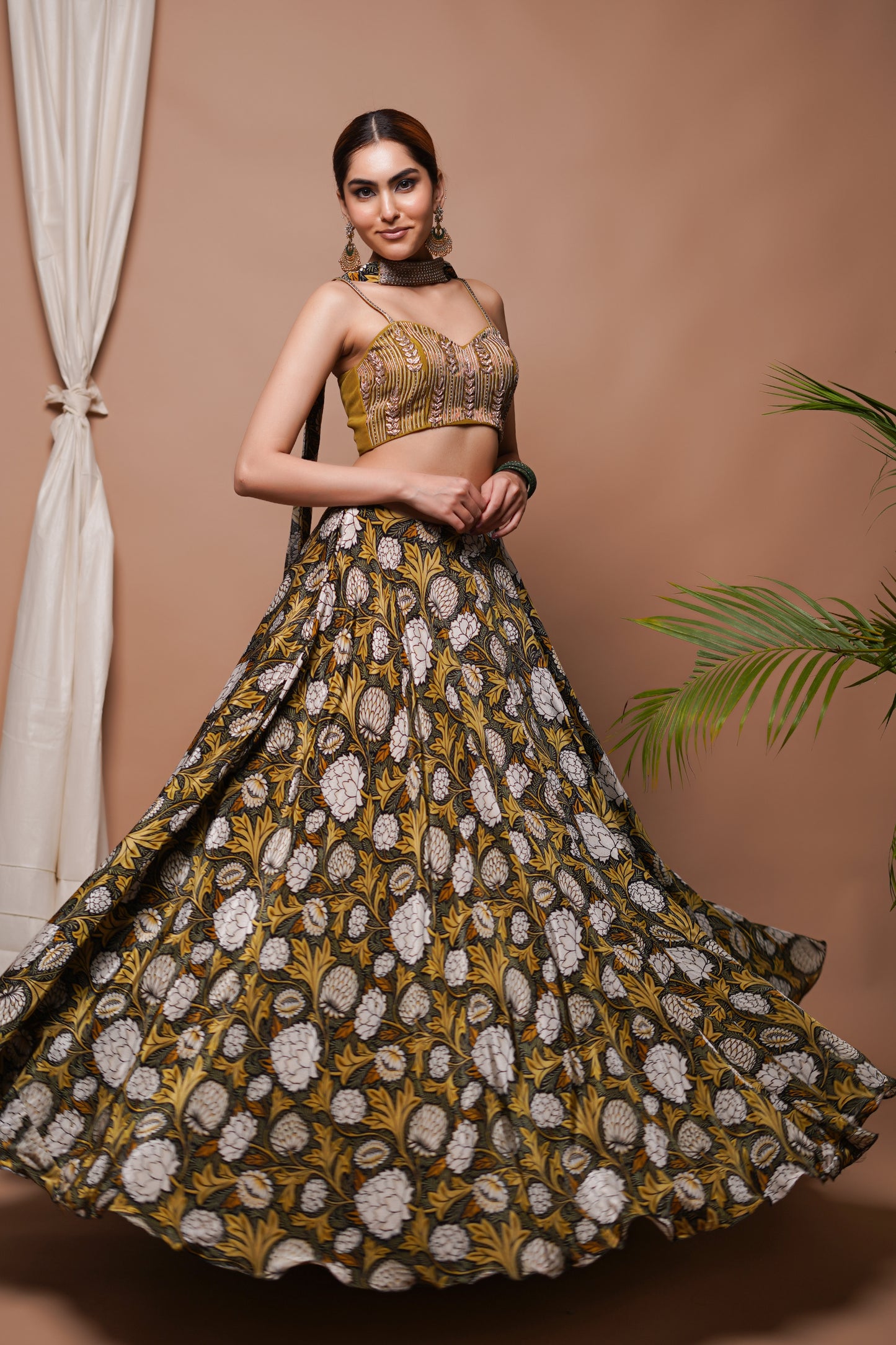 FOREST DIGITAL PRINT LEHENGA SET  (SET OF 3)