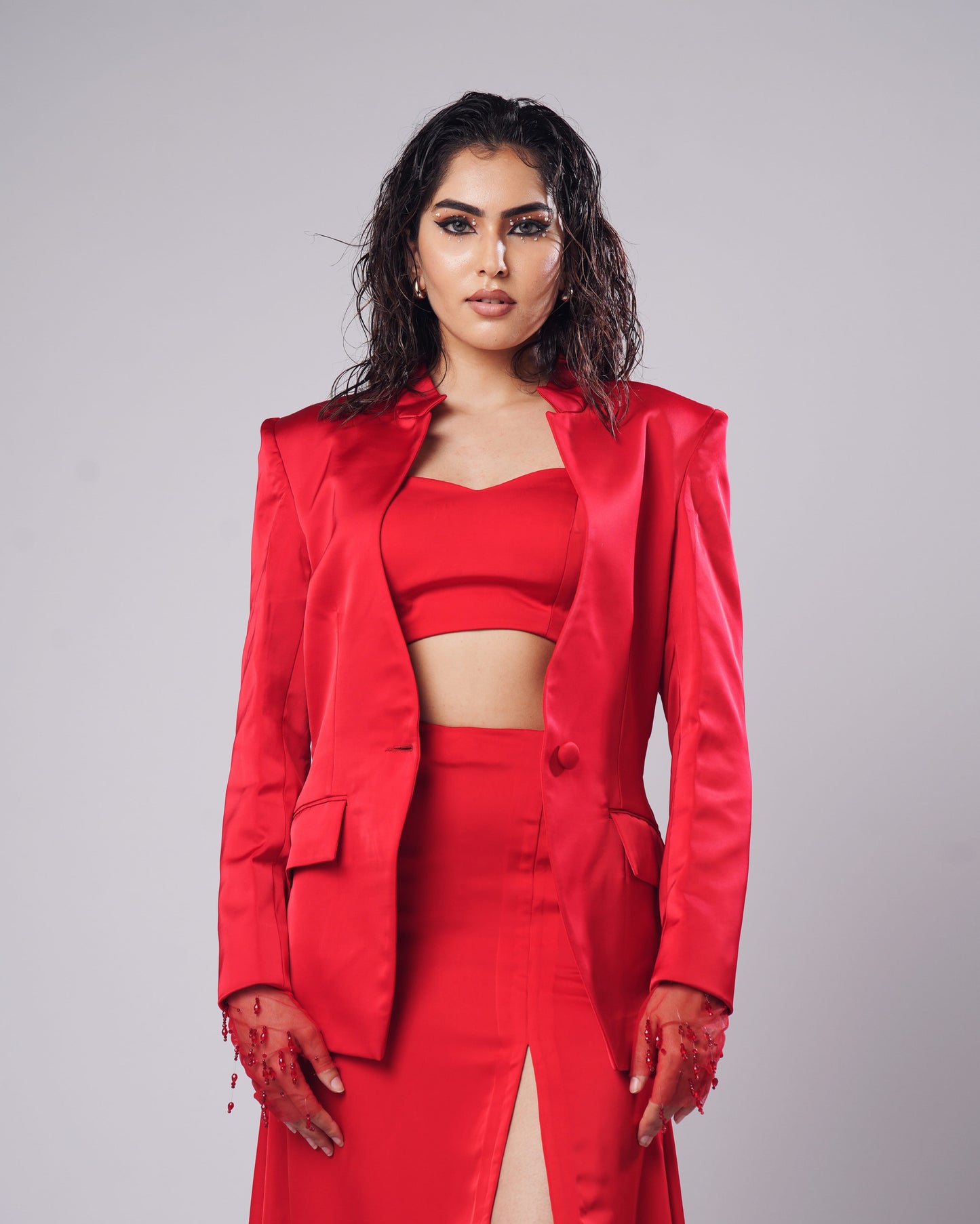 Rosemary - Scarlet Satin Three-Piece Power Set (SET OF 3)
