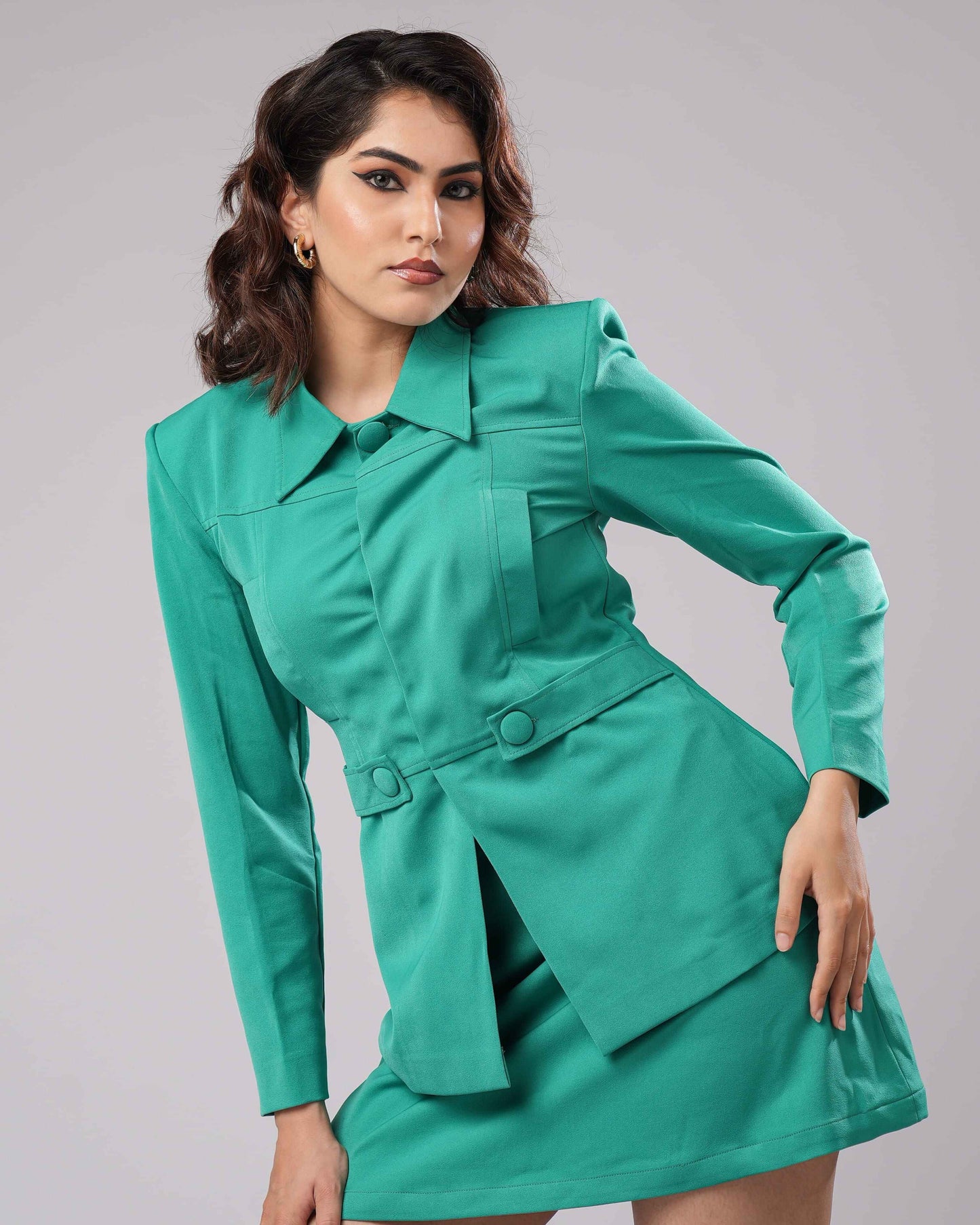 Bridgett - Aqua Green Tailored Power Set (SET OF 2)