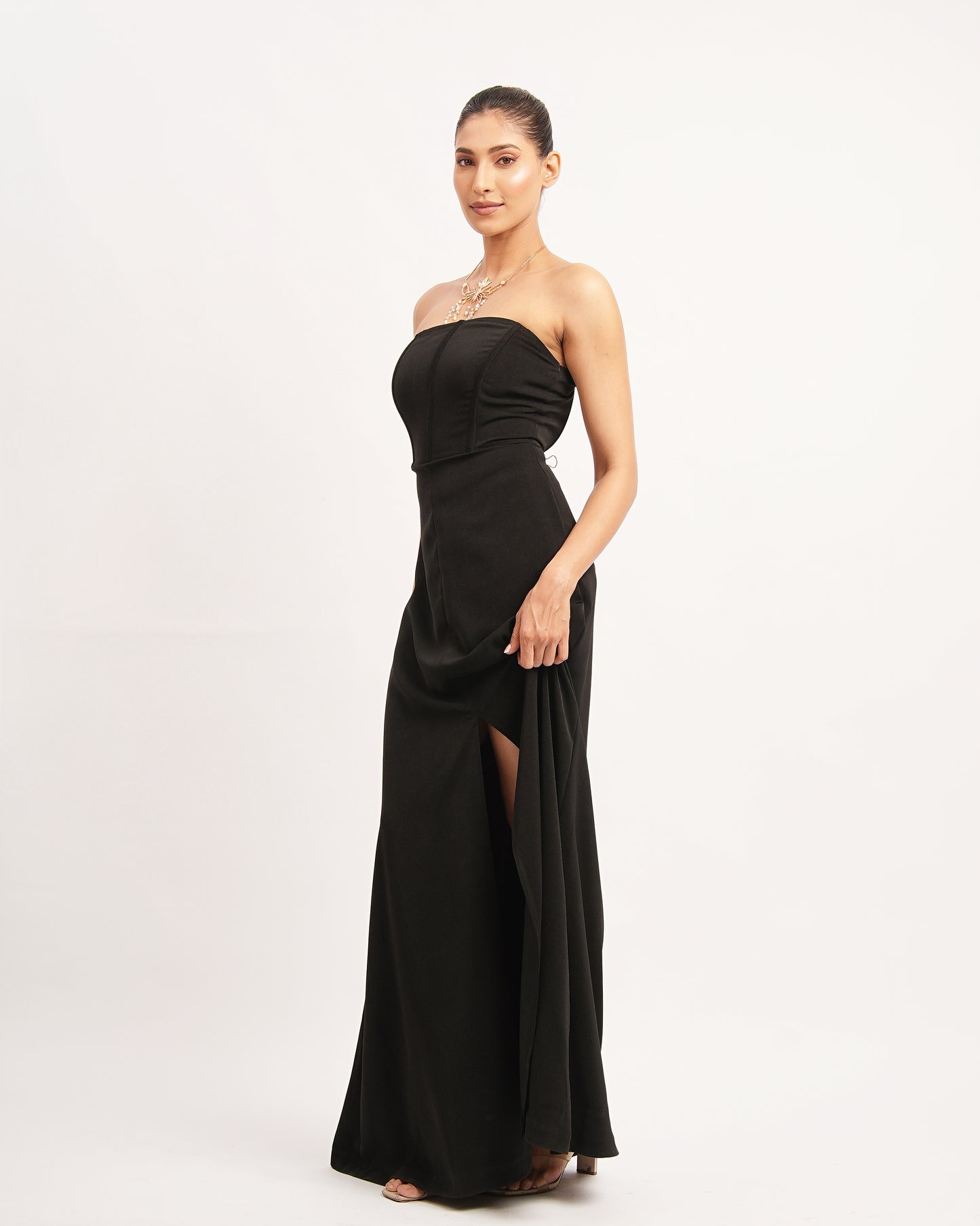 Aaira - Black Corset Long Dress (Set of 1)