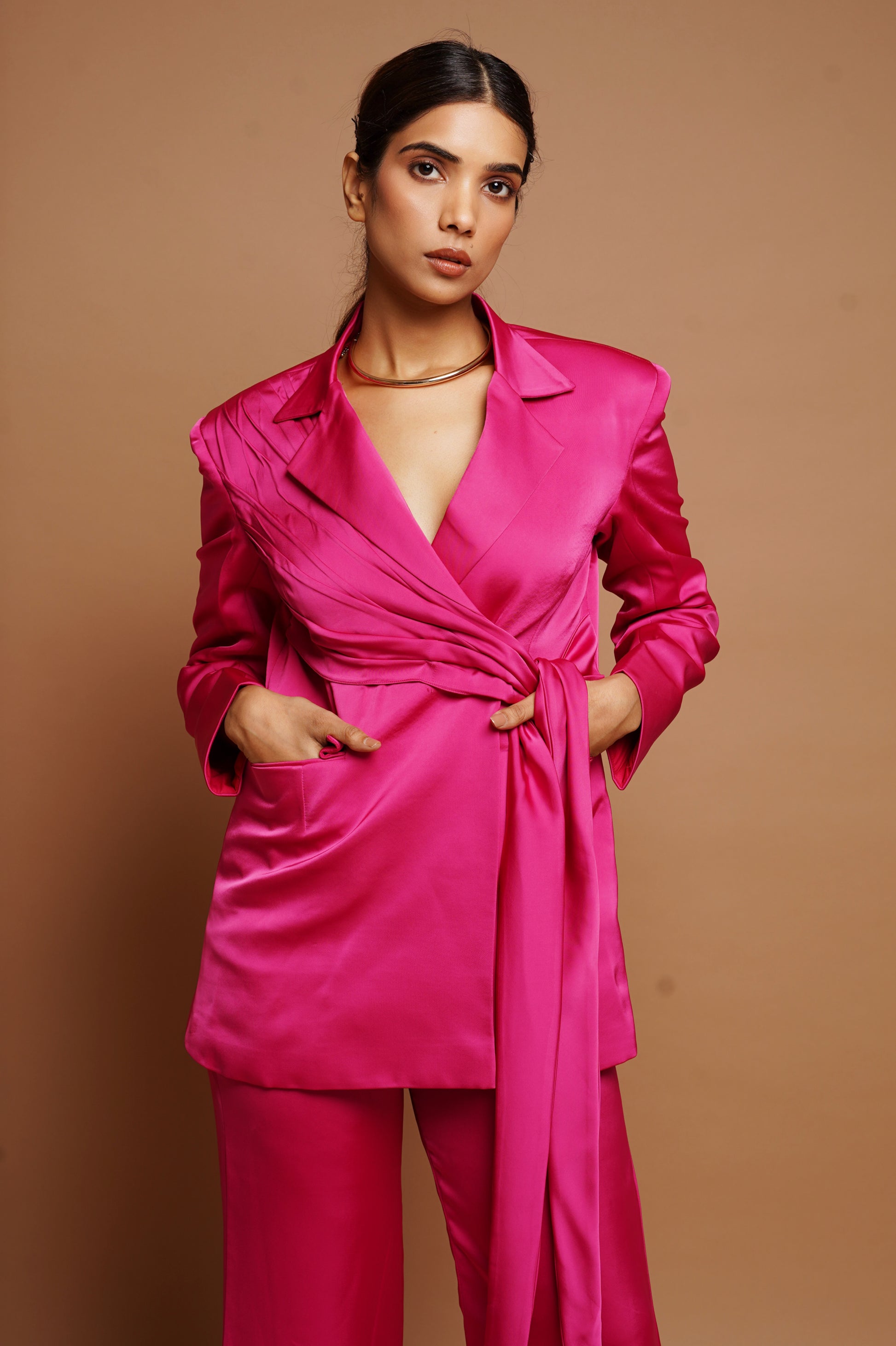 hot pink dress coat Dania Jacket