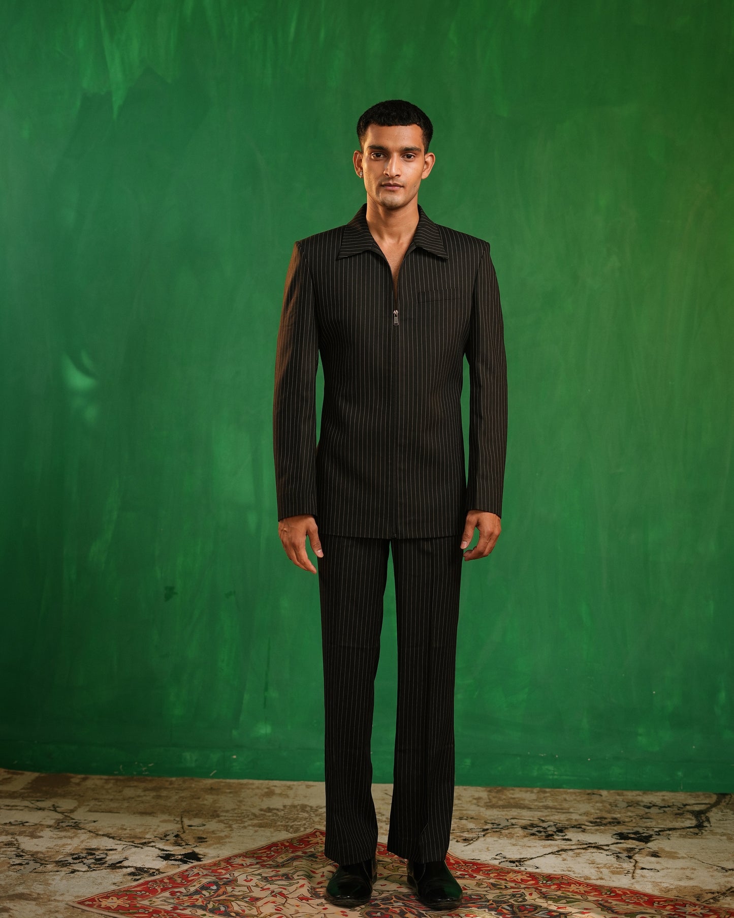 Black Pinstripe Contemporary Co-Ord Set (Set of 2)