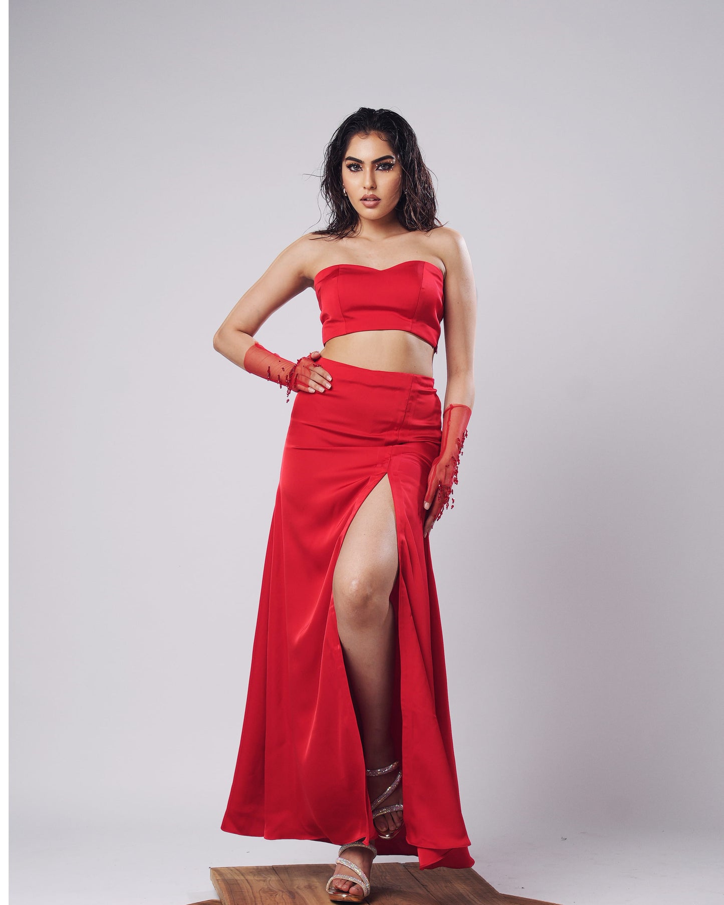 Rosemary - Scarlet Satin Three-Piece Power Set (SET OF 3)