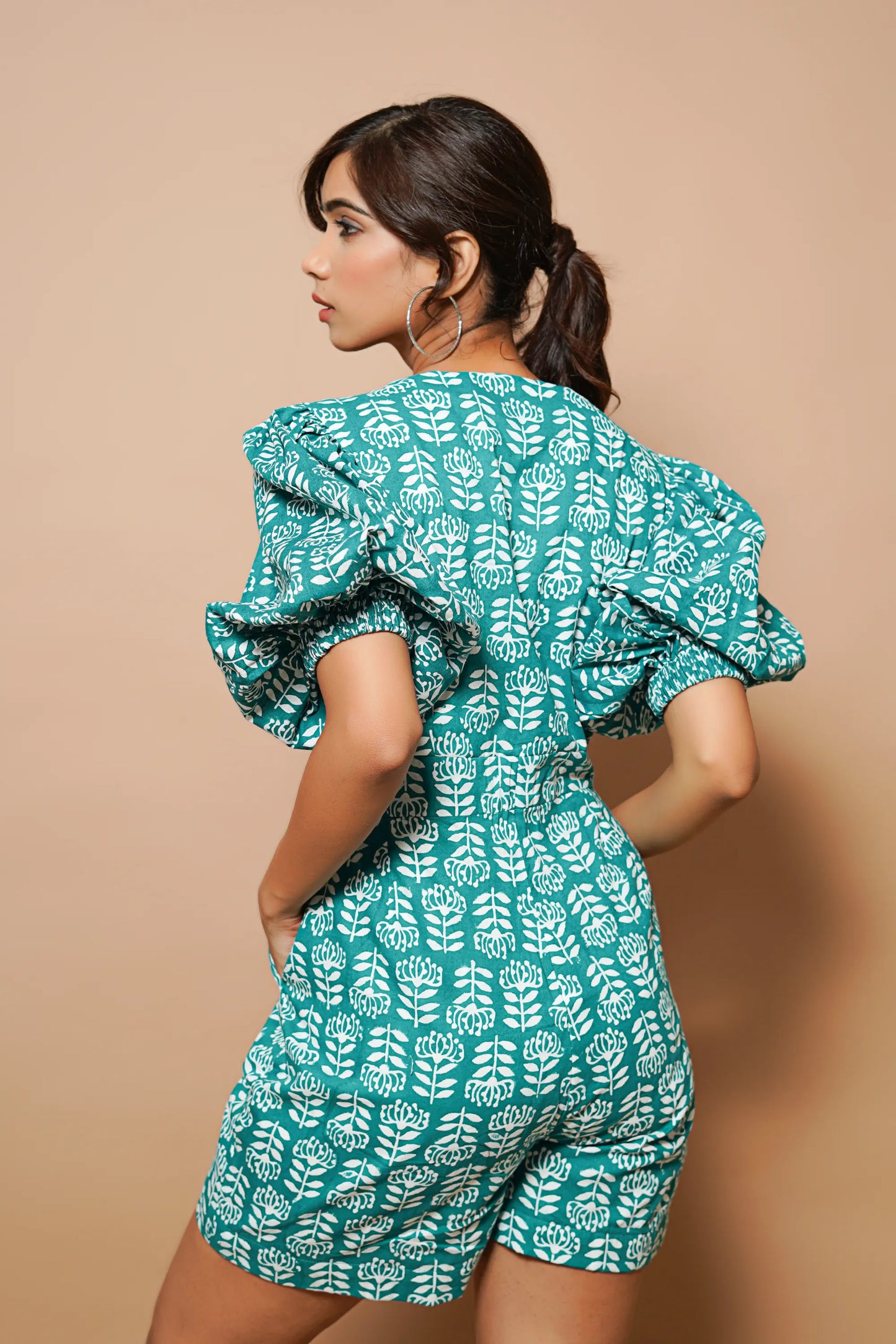 Teal Cotton Summer Playsuit