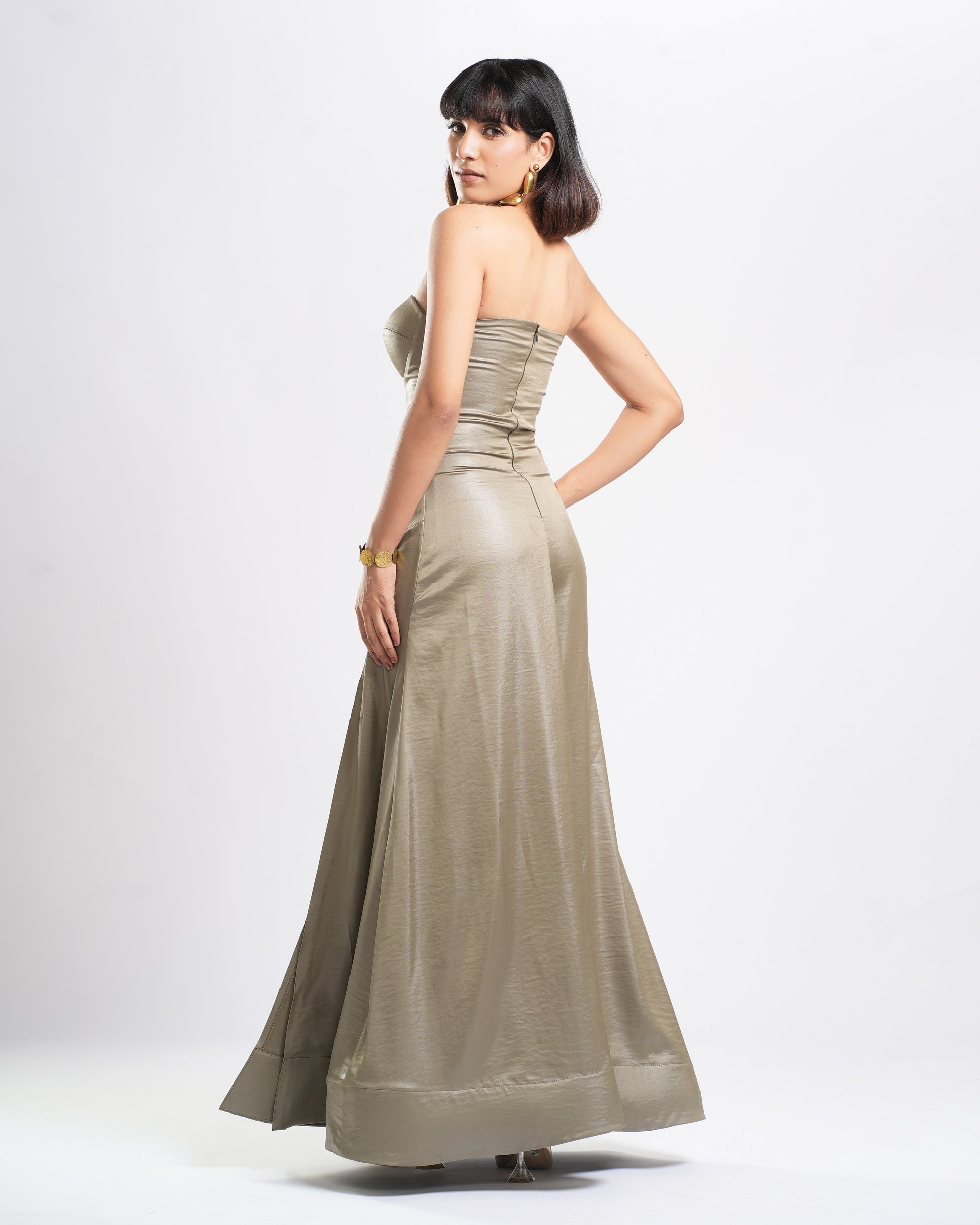 ash green dress Women's Sela V-Neck Draped Midi Dress XS/S/M/L/XL/XXL/Customize Green Ash MEAN BLVD