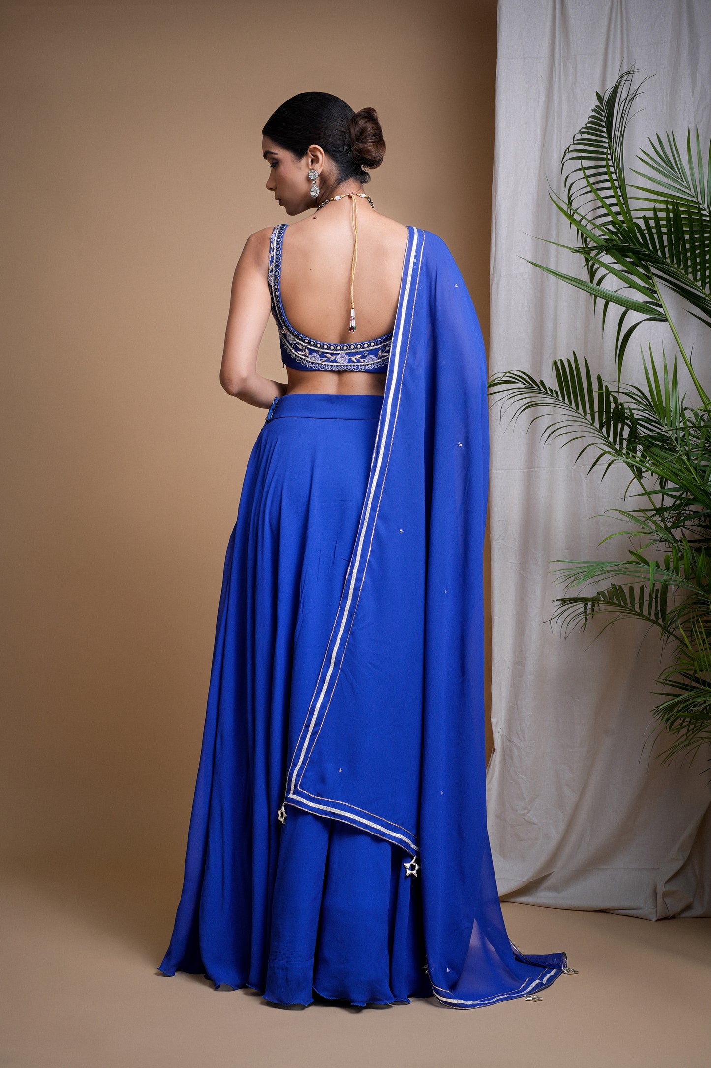 ROYAL BLUE LEHENGA SET  (SET OF 3)