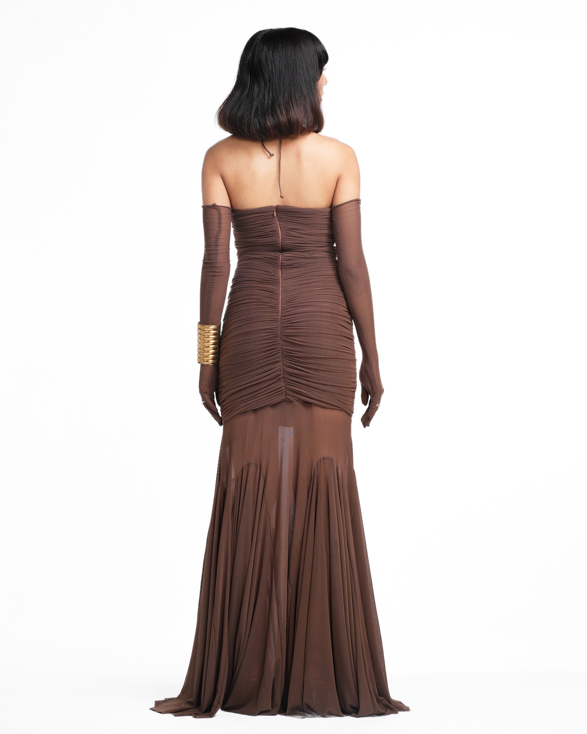 ruched halter dress Aurecia