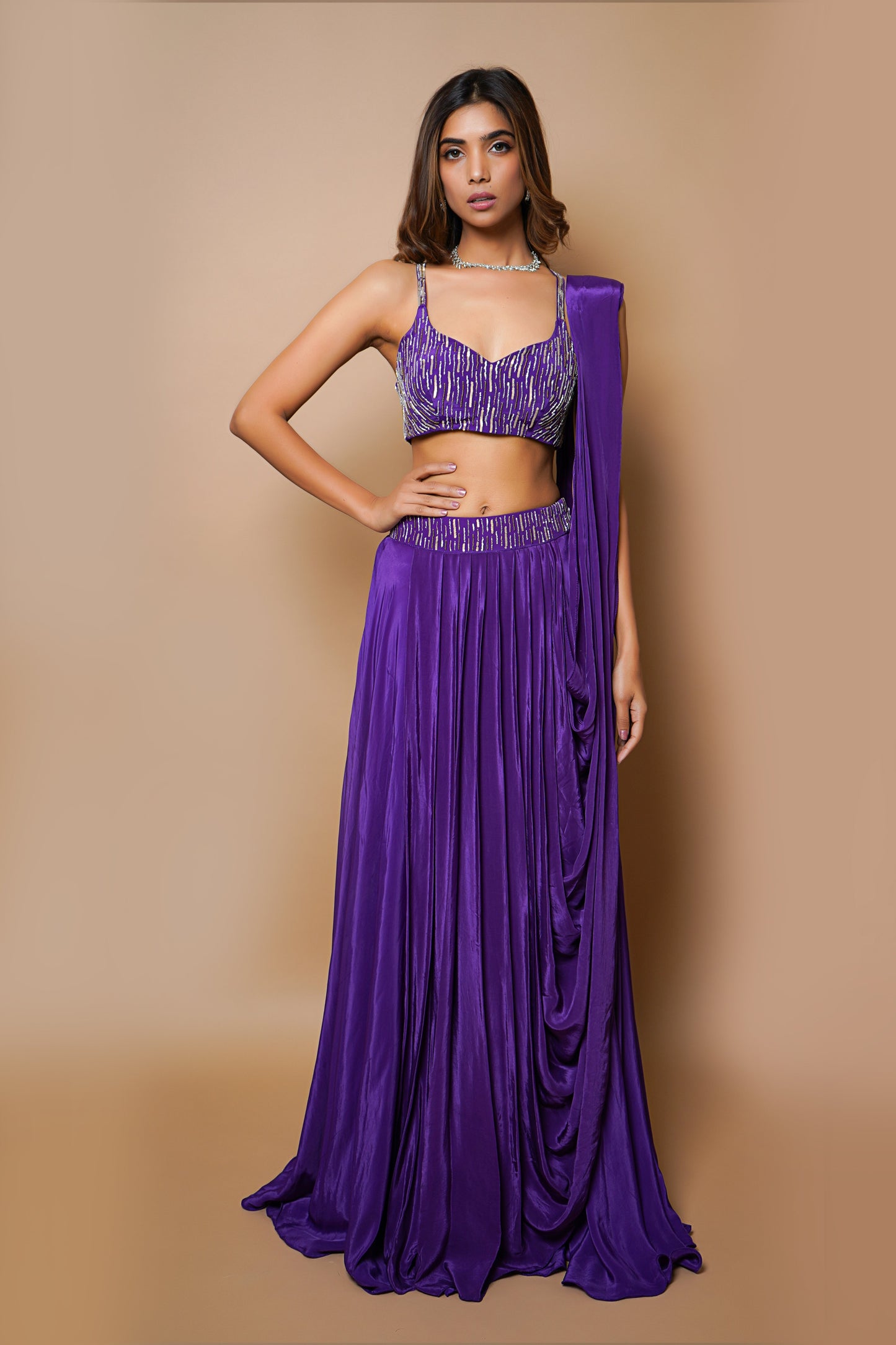 Dark Purple Lehenga Set image 2