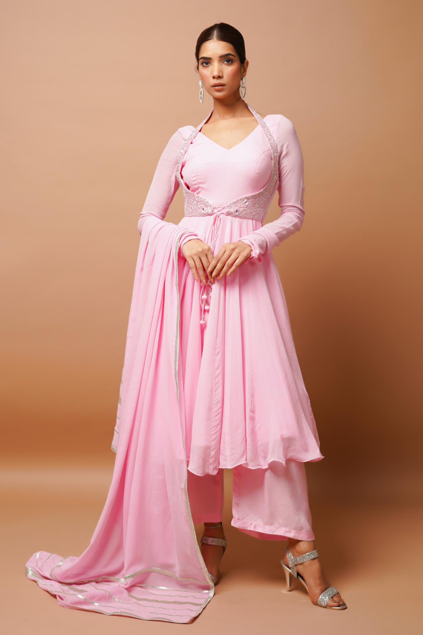 Baby Pink Anarkali Suit Set Image 6