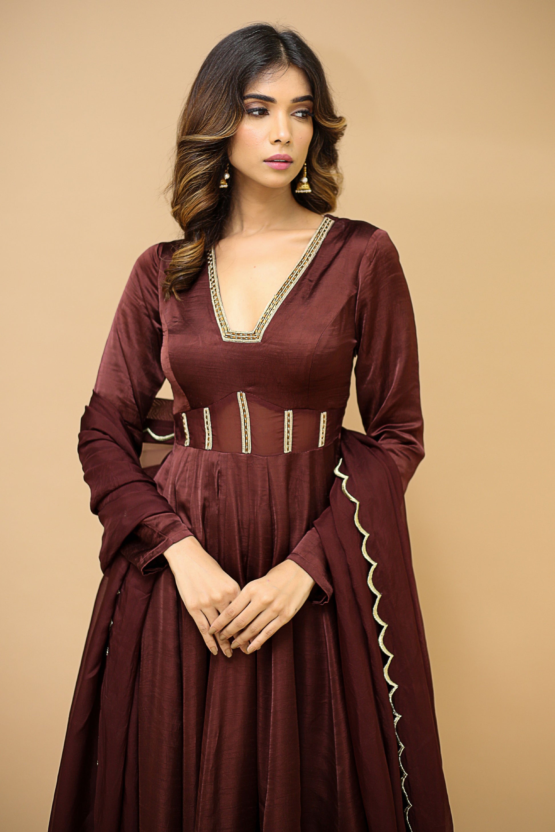 satin anarkali dress Women's Black Satin Silk Anarkali Kurta With Dupatta- 3Pc Set 5XL