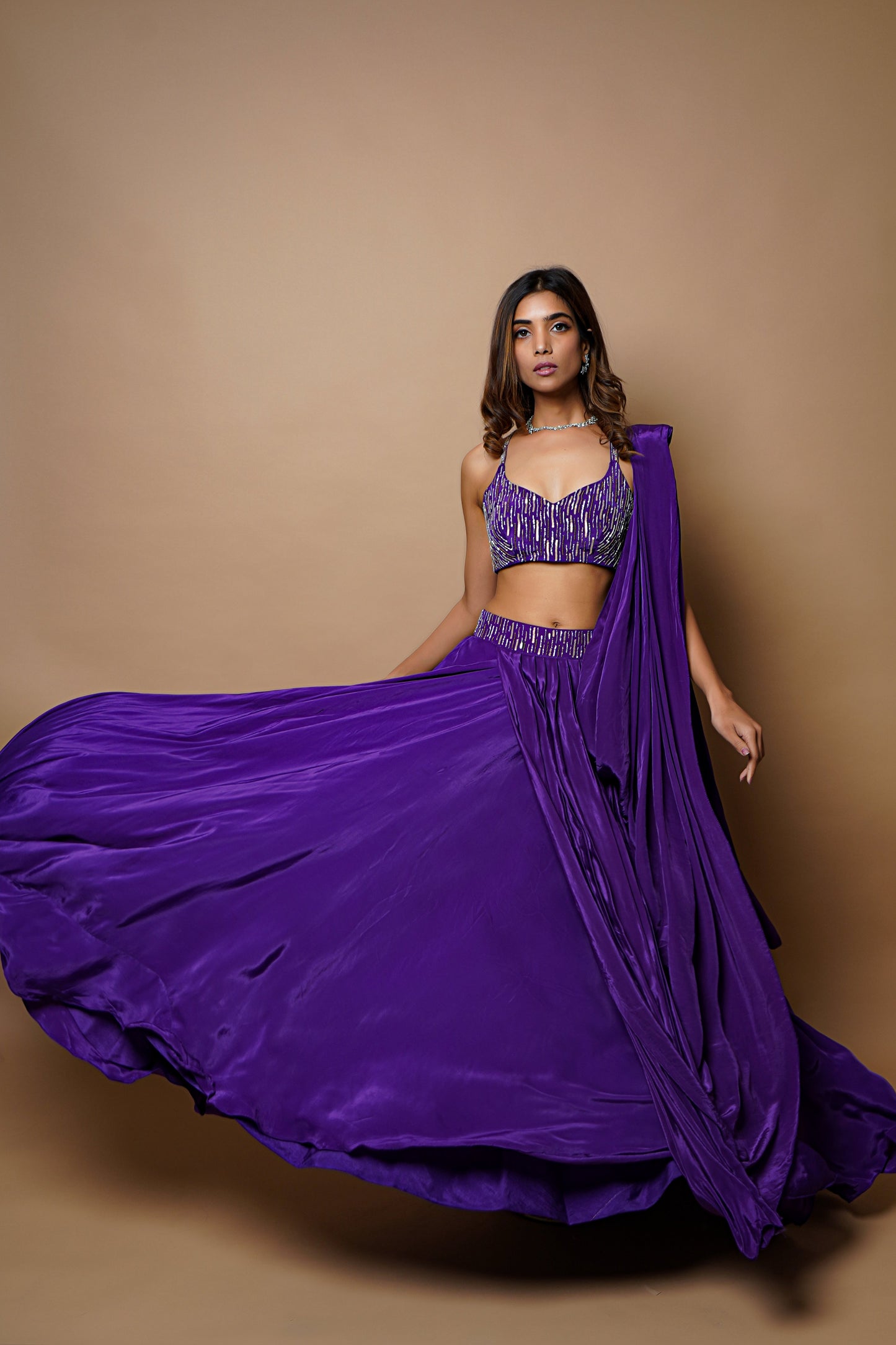 Dark Purple Lehenga Set image 3