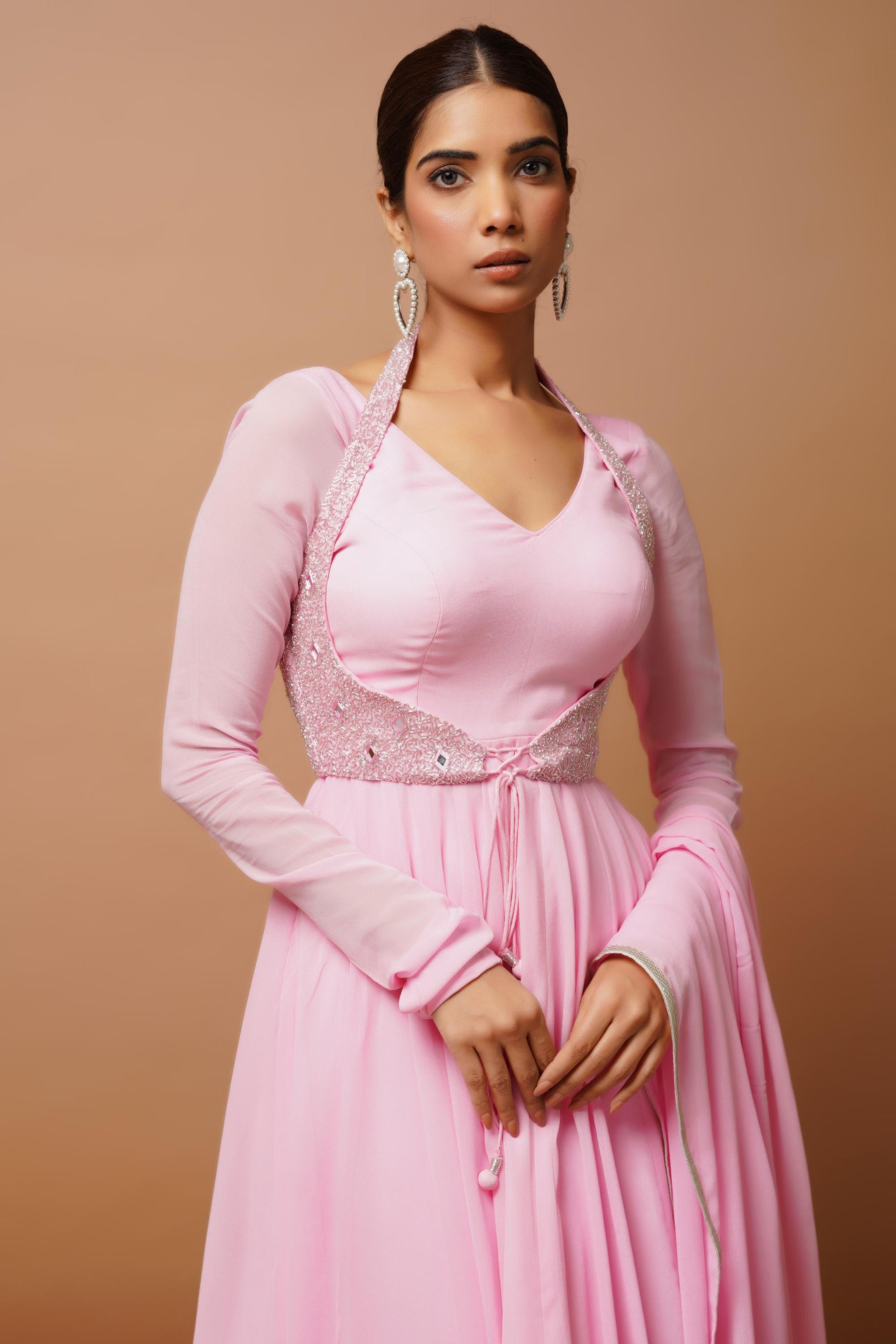 Shop Baby Pink Anarkali Suit Set Online | Ahiclothing ahiclothing Shop Baby Pink Anarkali Suit Set Online | Ahiclothing ahiclothing