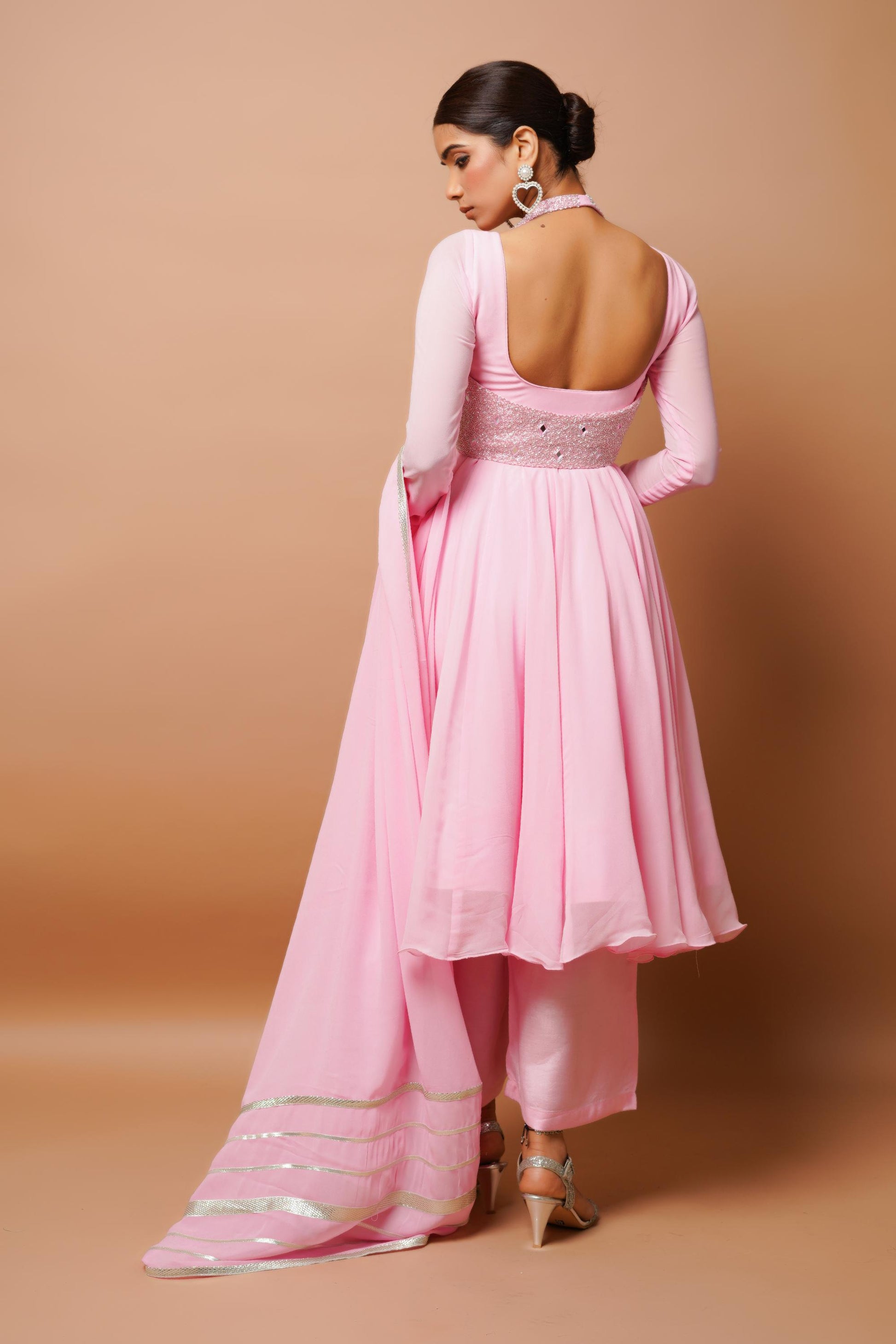 Baby Pink Anarkali Suit Set Image 5