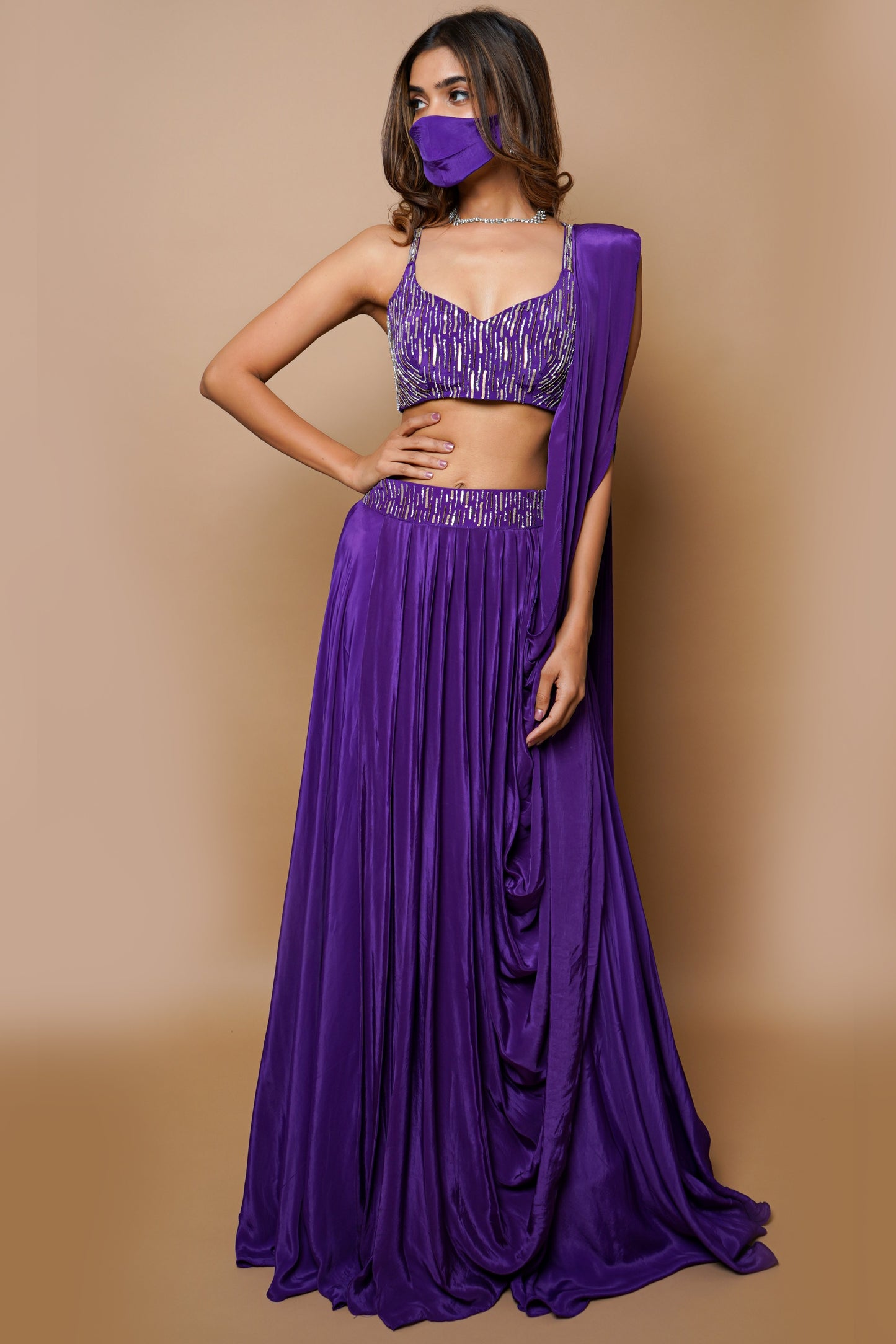 Dark Purple Lehenga Set image 6