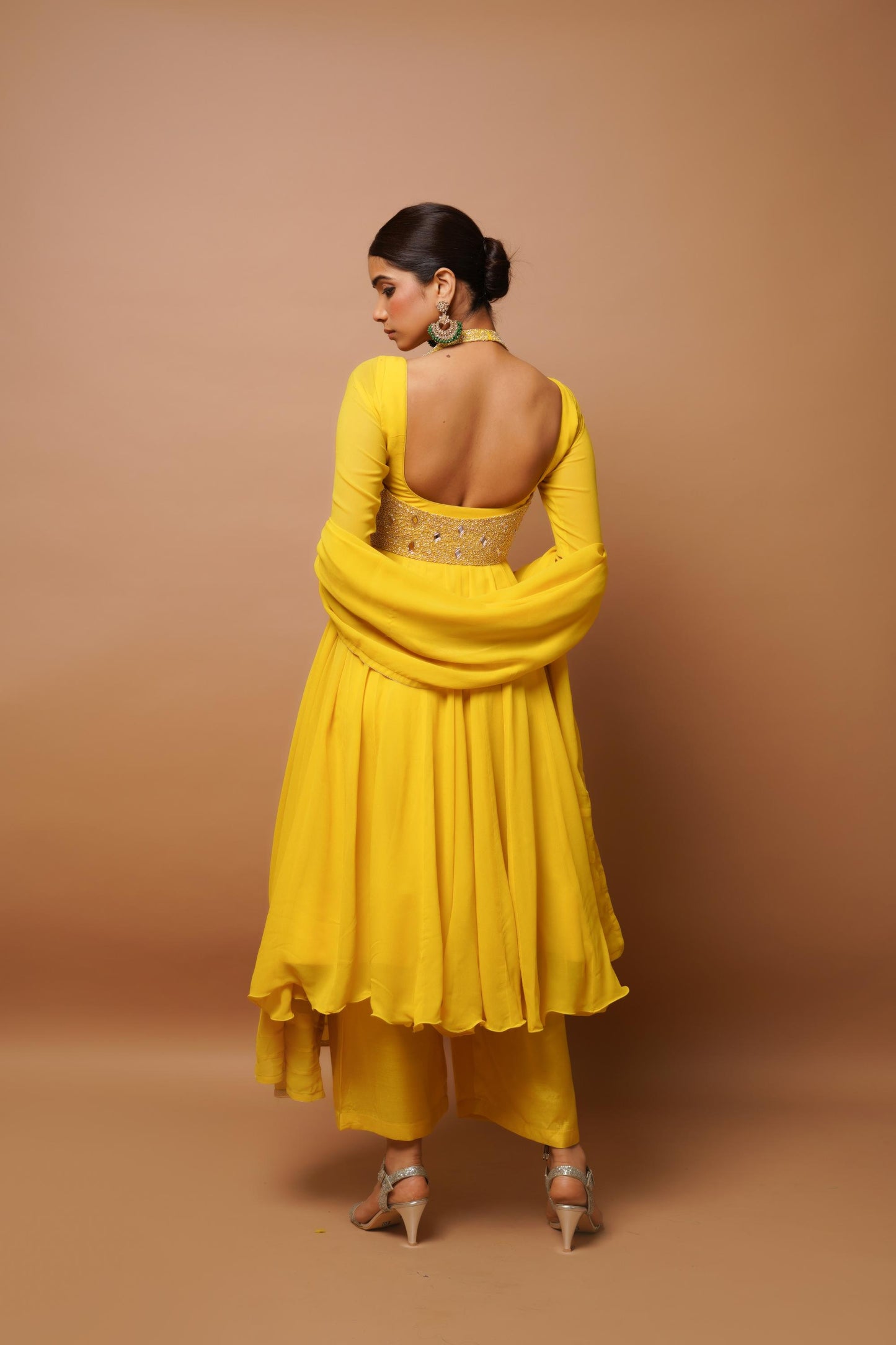 Yellow Anarkali Suit Set Image 7