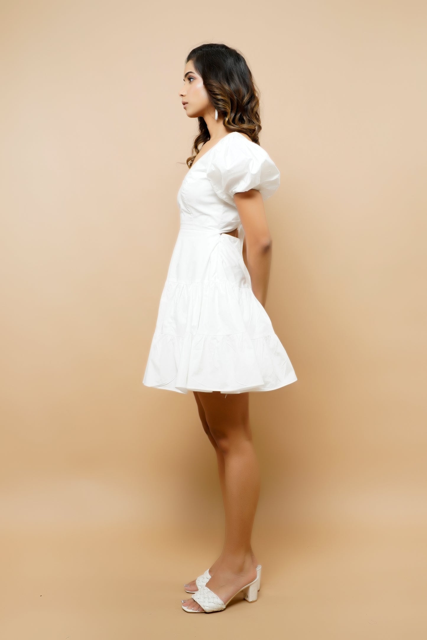 White Poplin  Mini  Dress