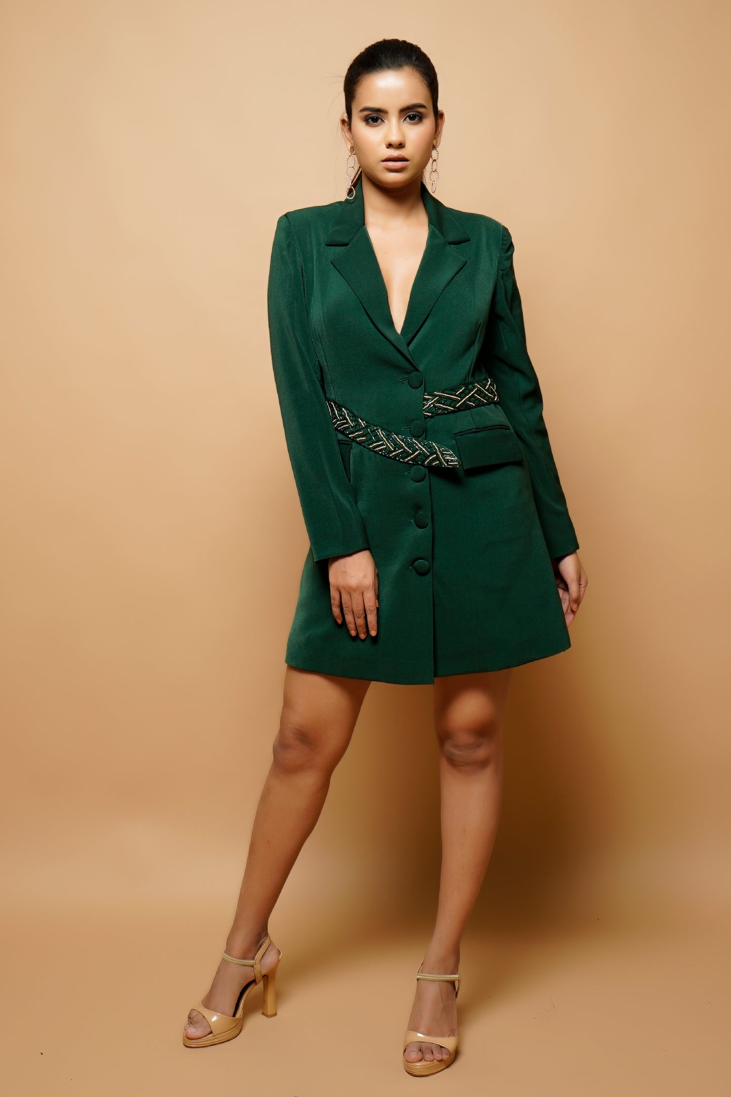 Forest Green Double Breasted Jacket Dress