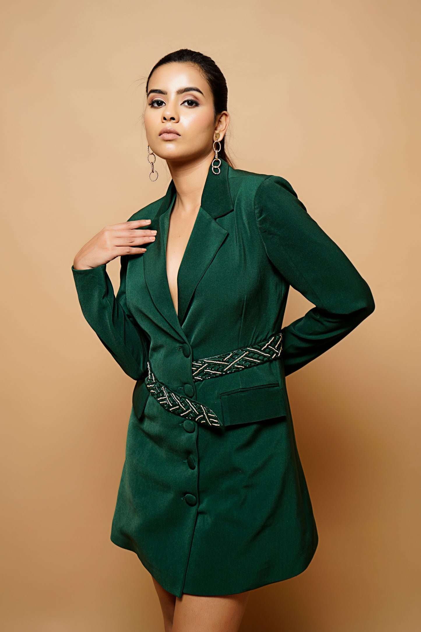 Forest Green Double Breasted Jacket Dress