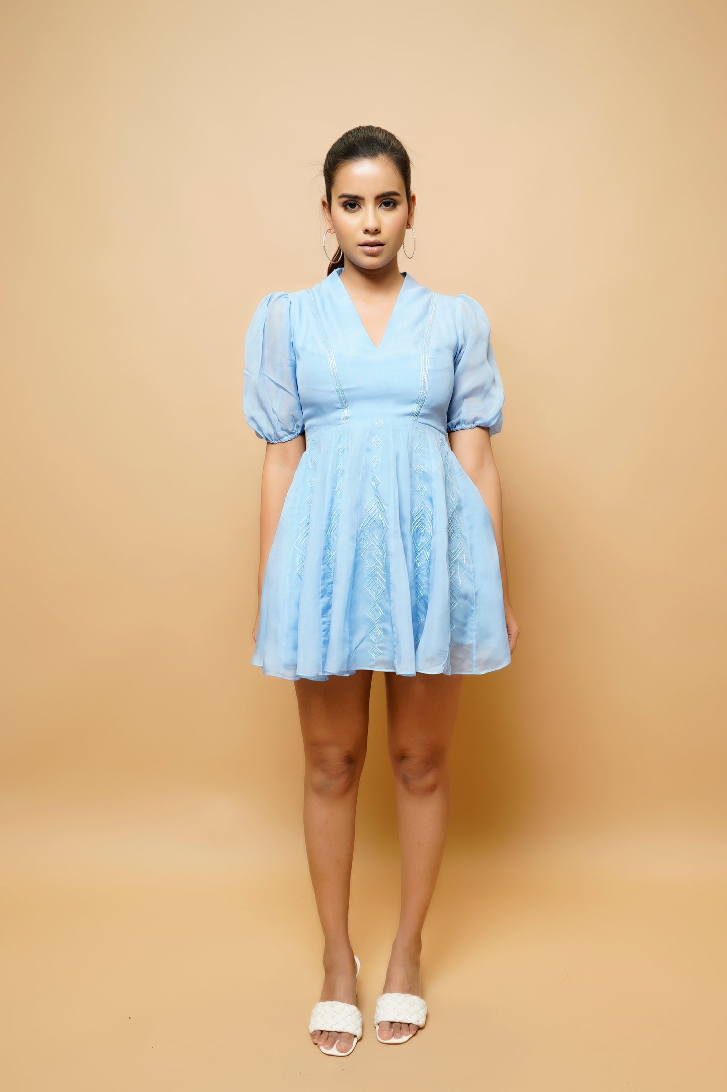 Iced Blue Kali Organza Mini