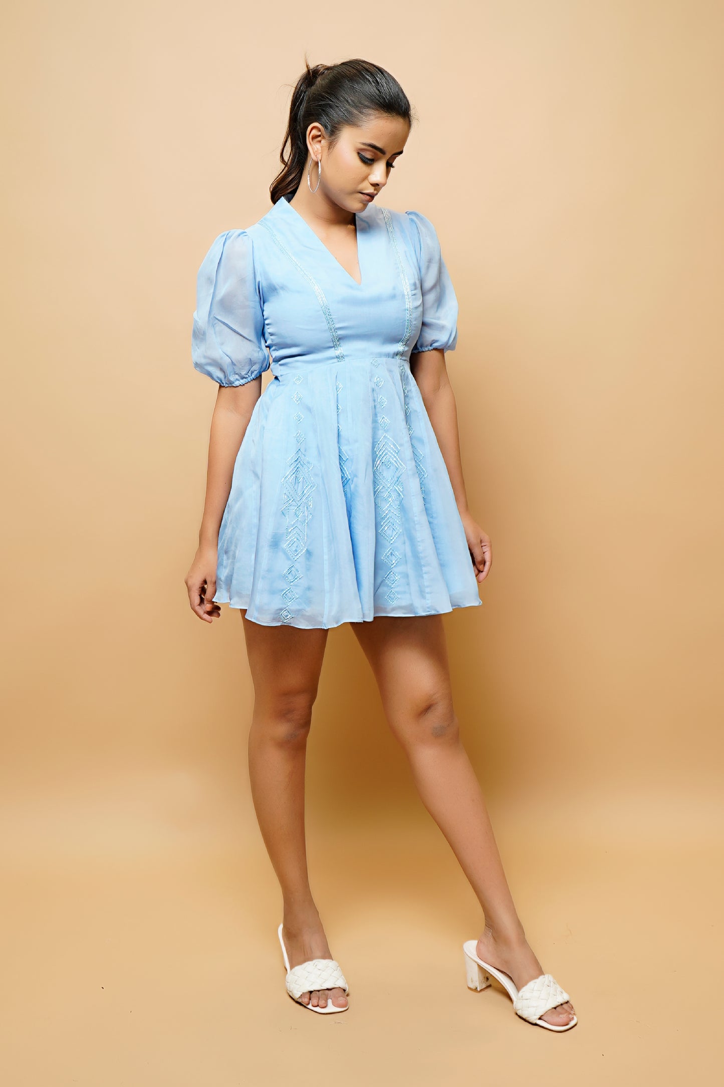 Iced Blue Kali Organza Mini